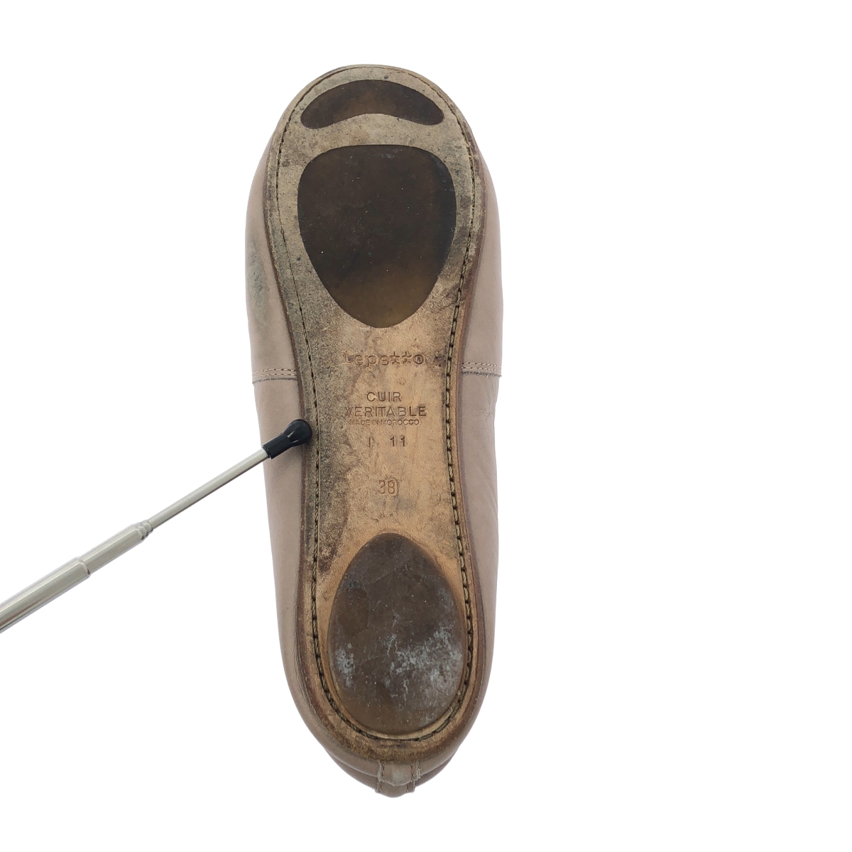 repetto / レペット レザー スター型押し リボン バレエシューズ