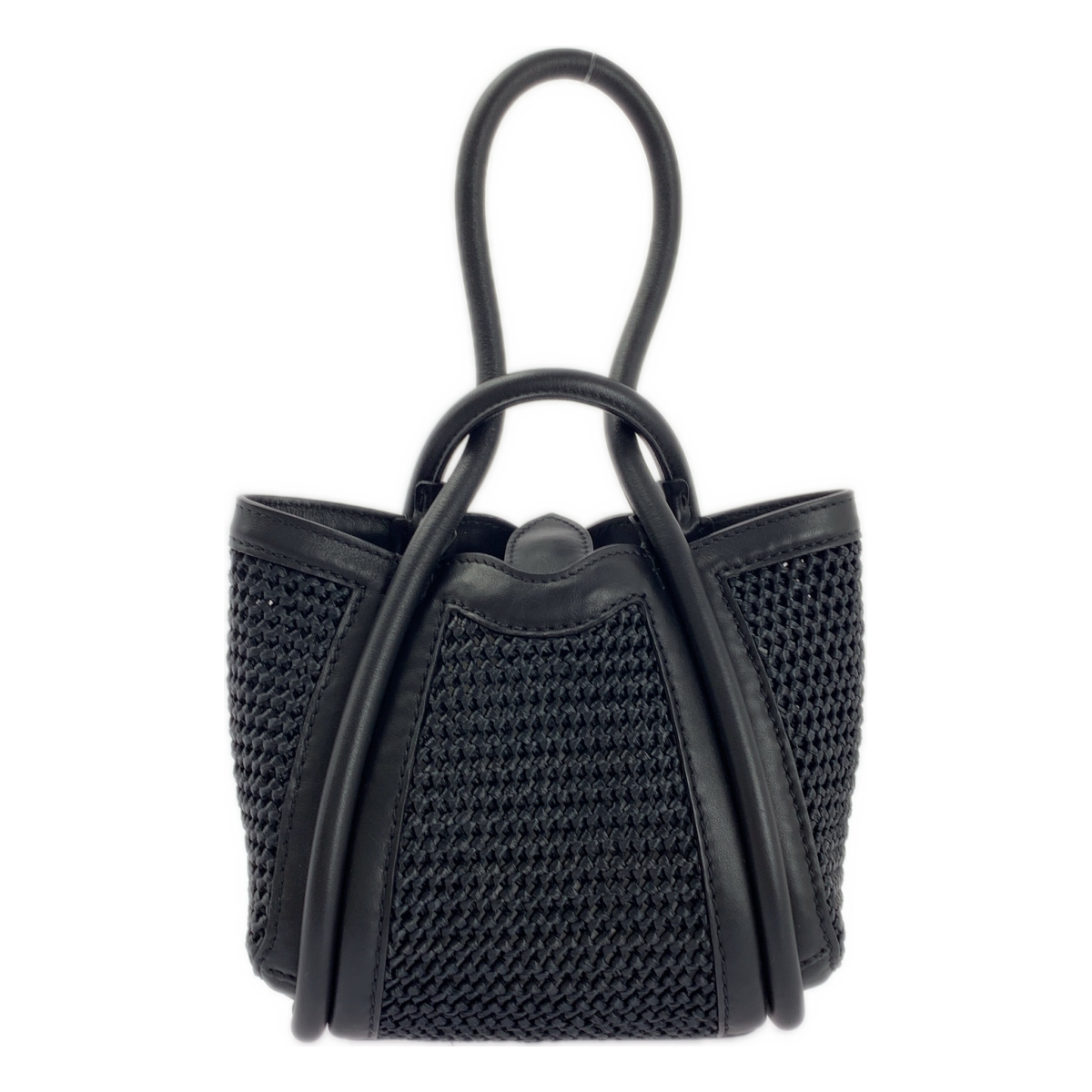 Max Mara / マックスマーラ レザー 編み込み ハンドバッグ