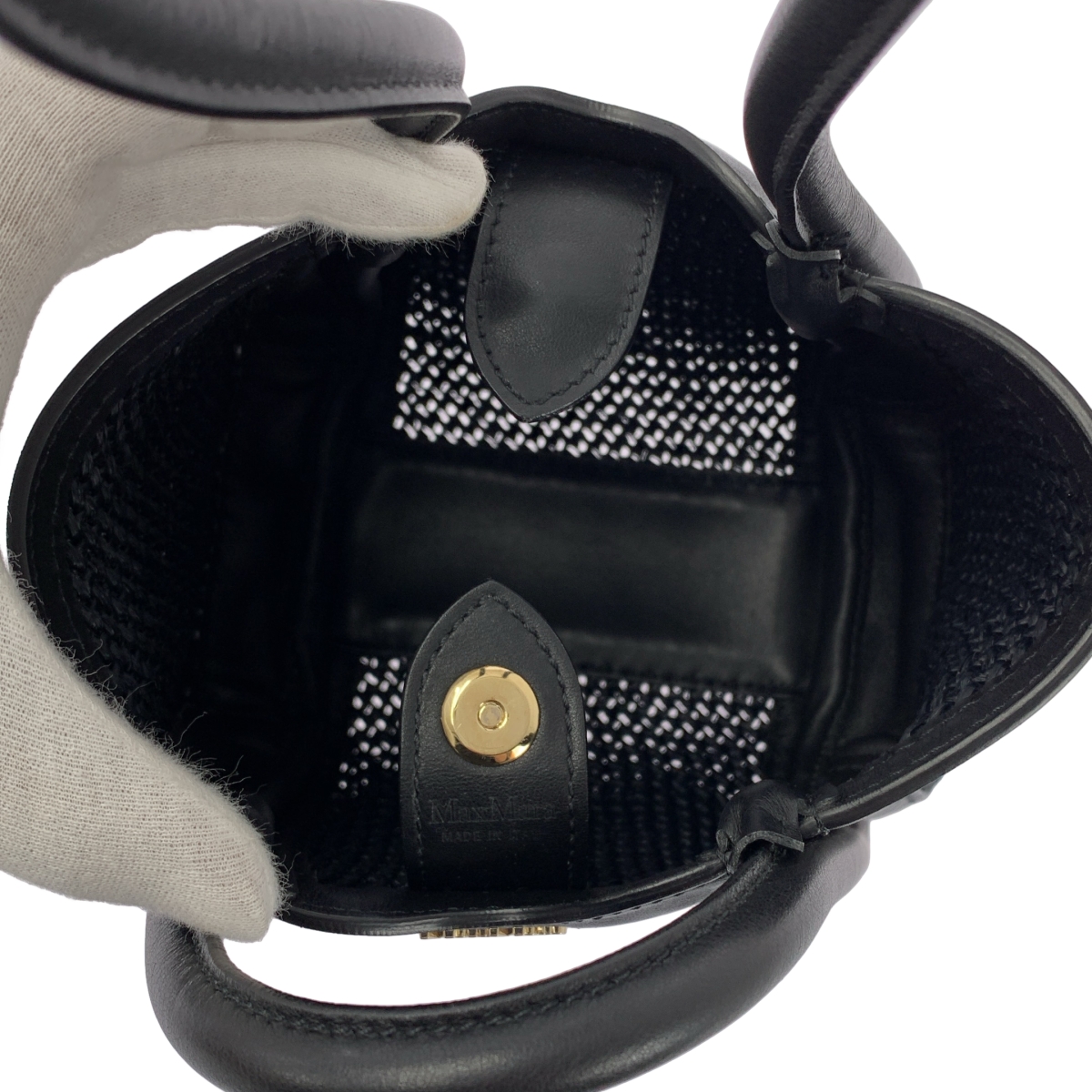 Max Mara / マックスマーラ レザー 編み込み ハンドバッグ