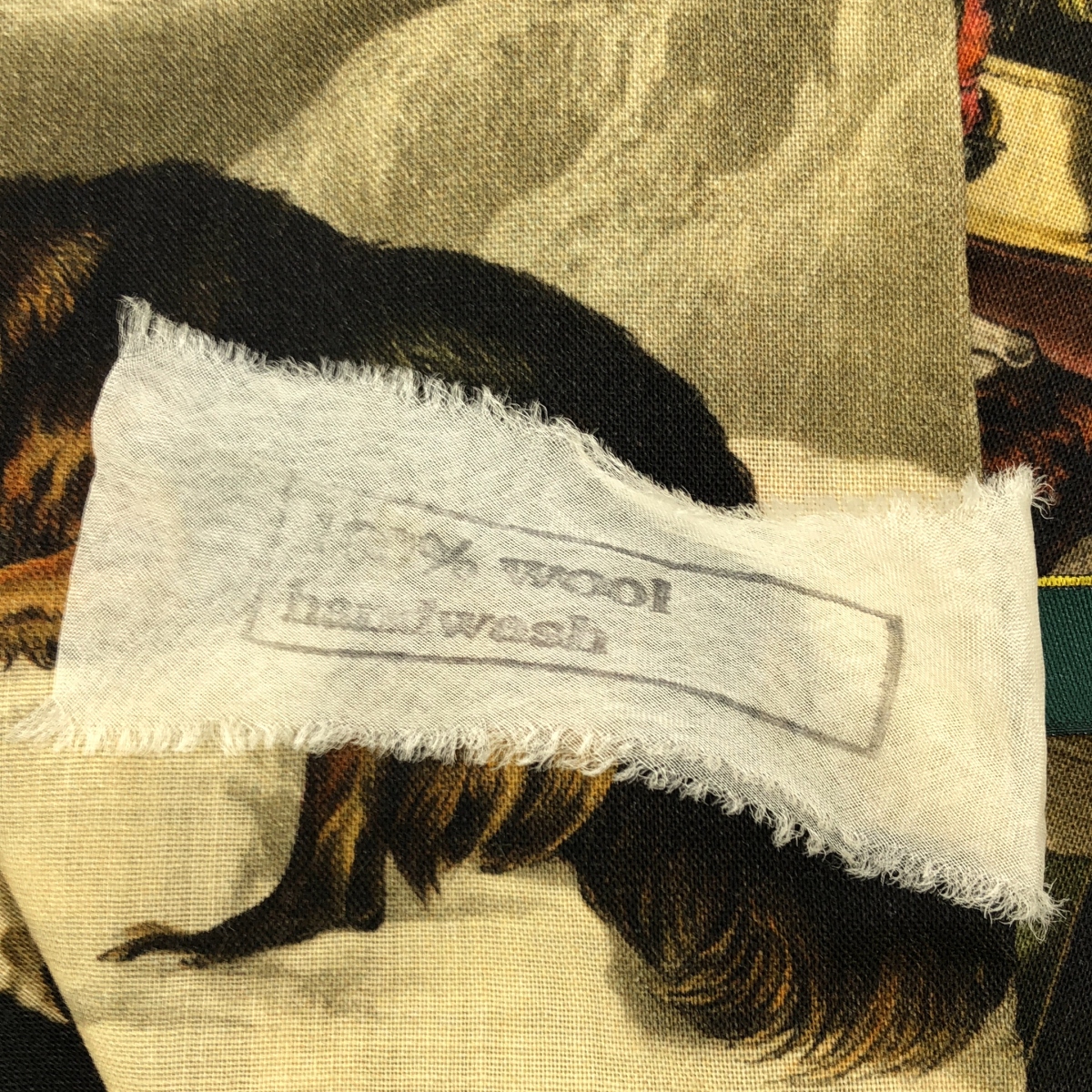 Paul Harnden / ポールハーデン Turban Dogs Printwool / ドッグ ターバン ストール