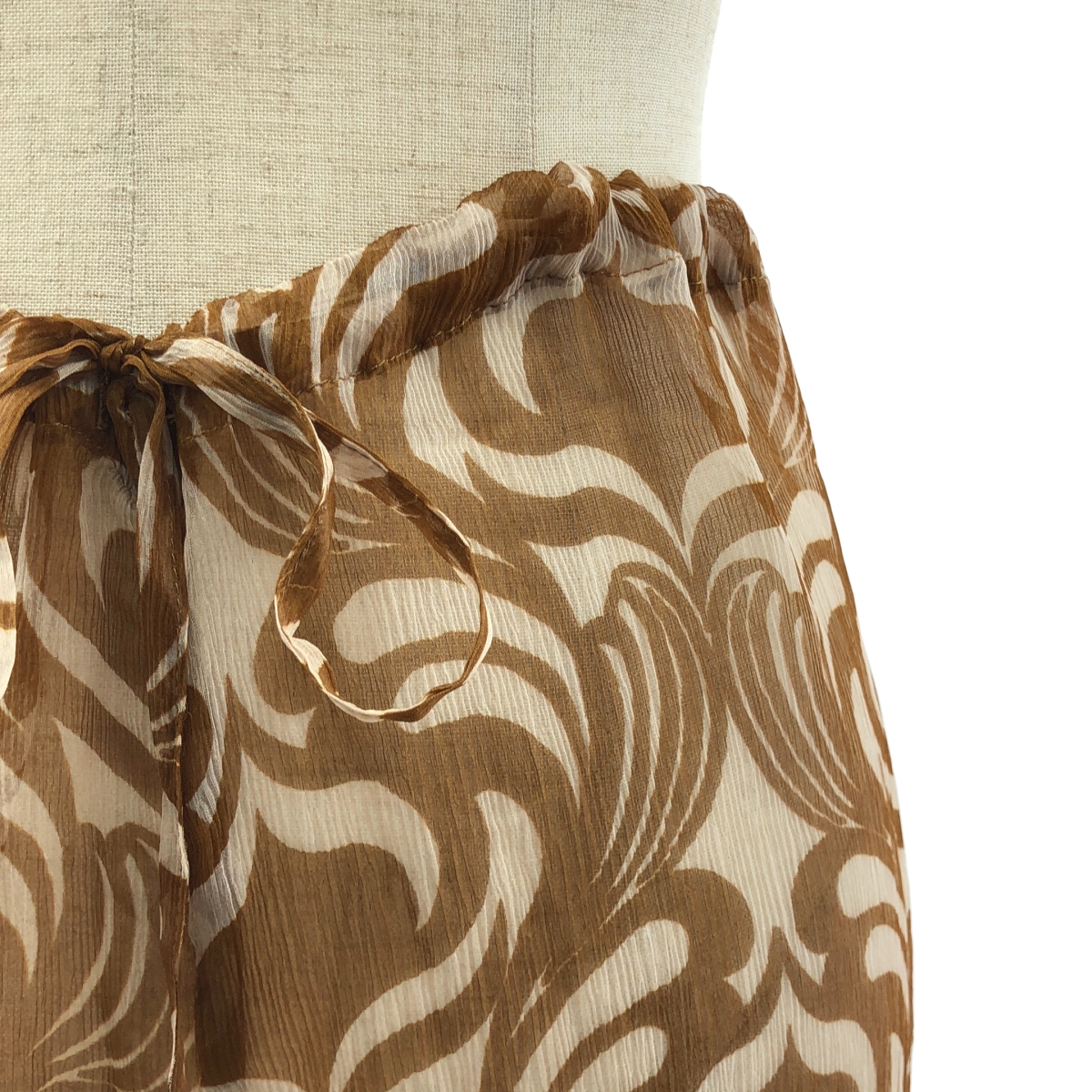 DRIES VAN NOTEN / ドリスヴァンノッテン PACHAS / silk 100％ / シルク 総柄 ドローストリング シアー パンツ