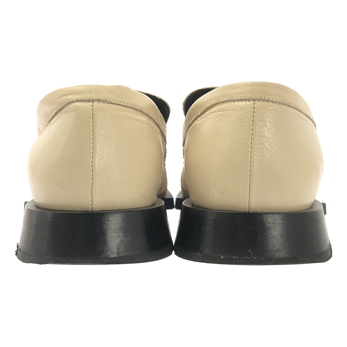 JIL SANDER / ジルサンダー レザー スクエアトゥ ギャザー ローファー