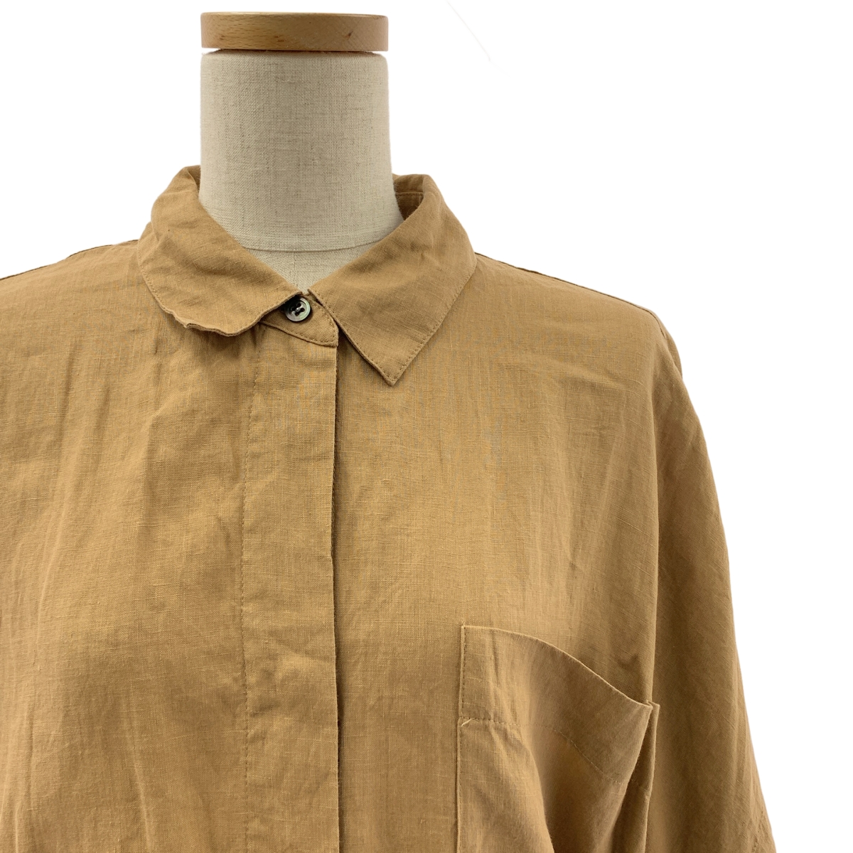 1er Arrondissement / プルミエアロンディスモン リネン ベルテッド オーバーシルエット シャツ ワンピース