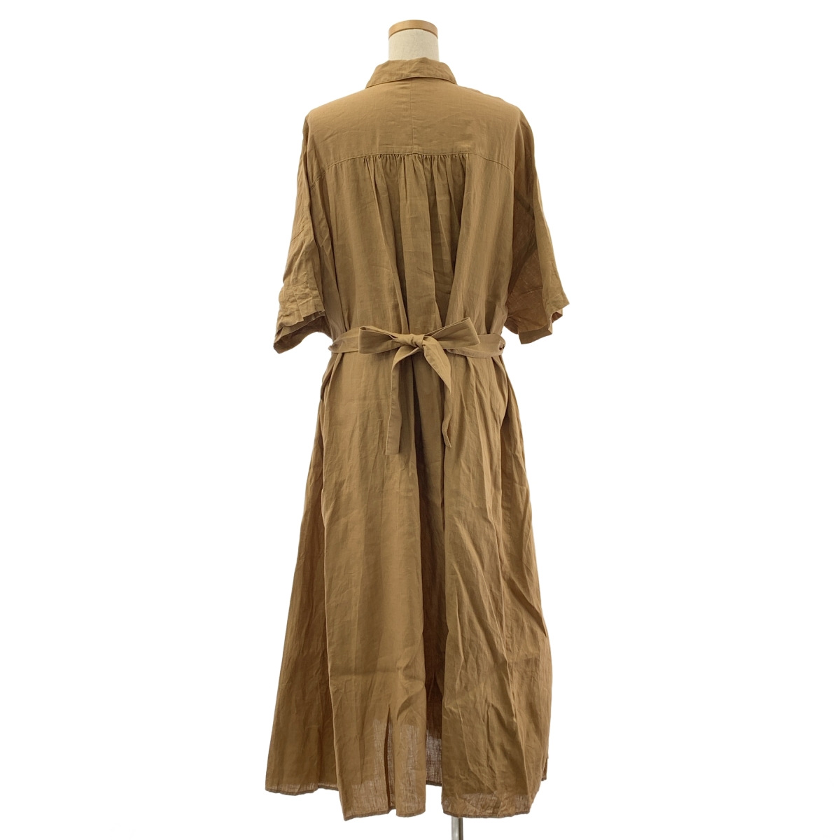 1er Arrondissement / プルミエアロンディスモン リネン ベルテッド オーバーシルエット シャツ ワンピース