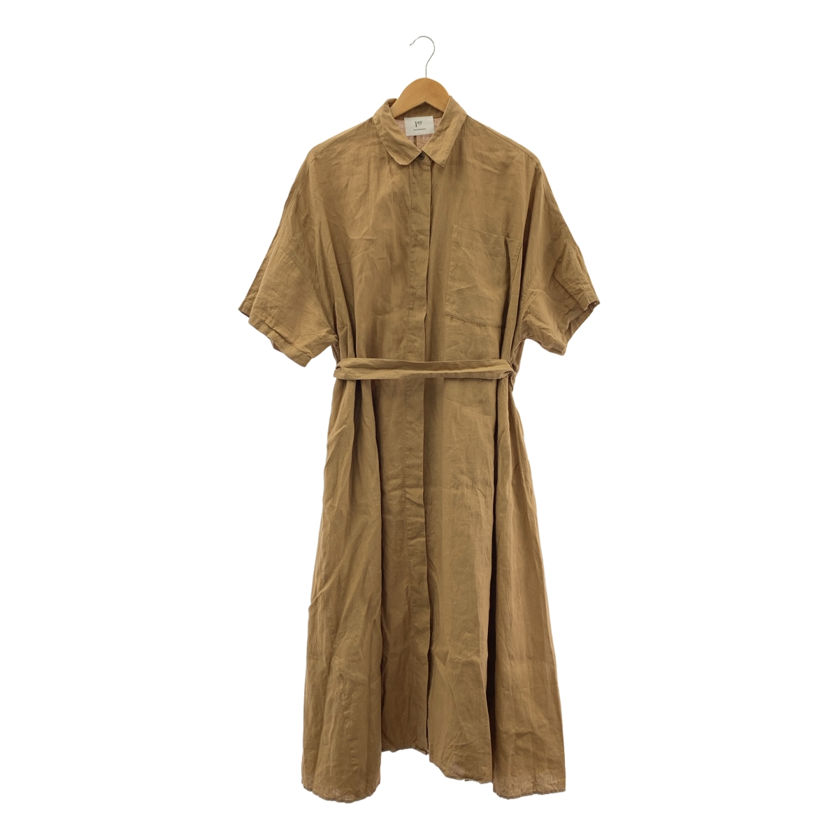 1er Arrondissement / プルミエアロンディスモン リネン ベルテッド オーバーシルエット シャツ ワンピース
