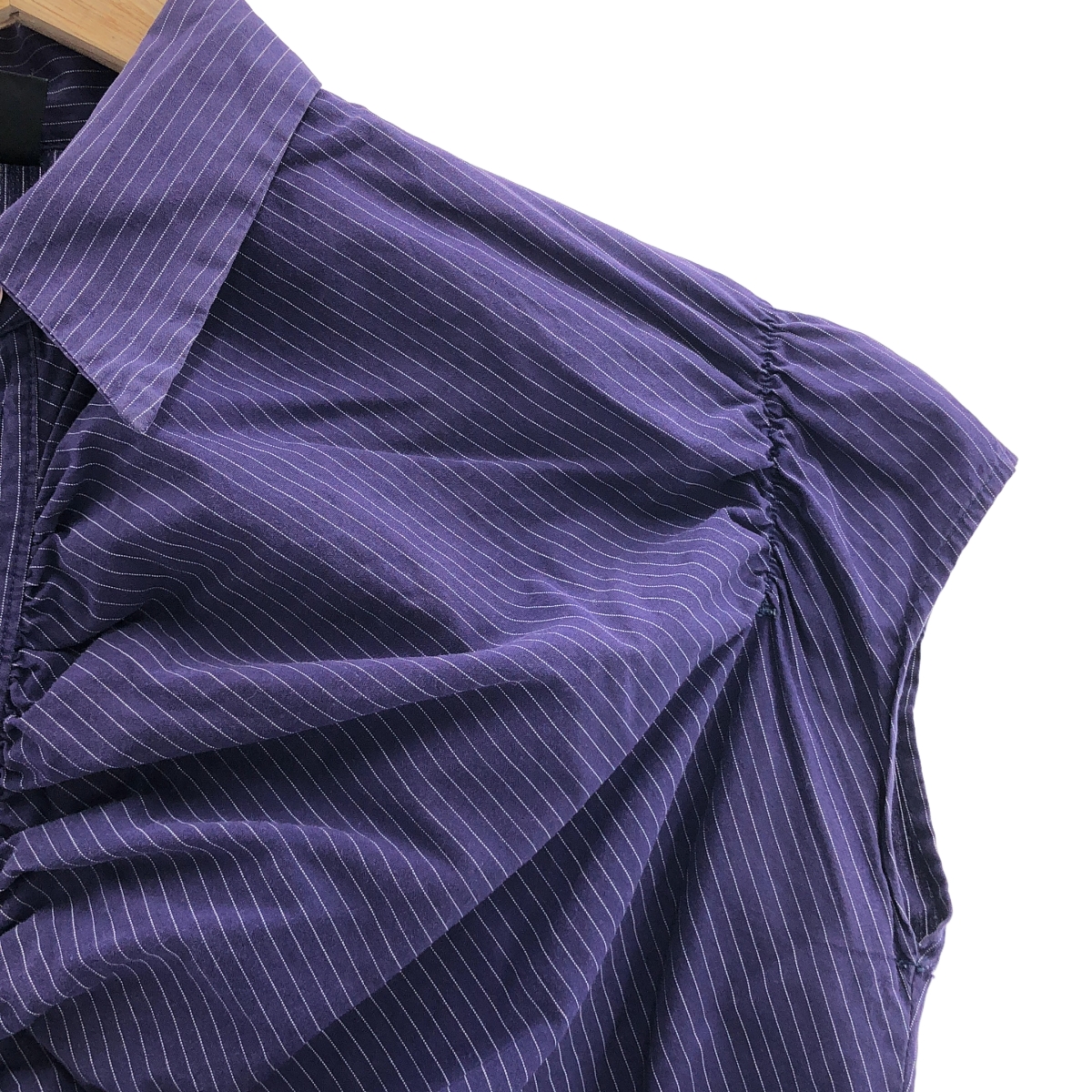 Y's / ワイズヨウジヤマモト コットン ストライプ ギャザー シャツ