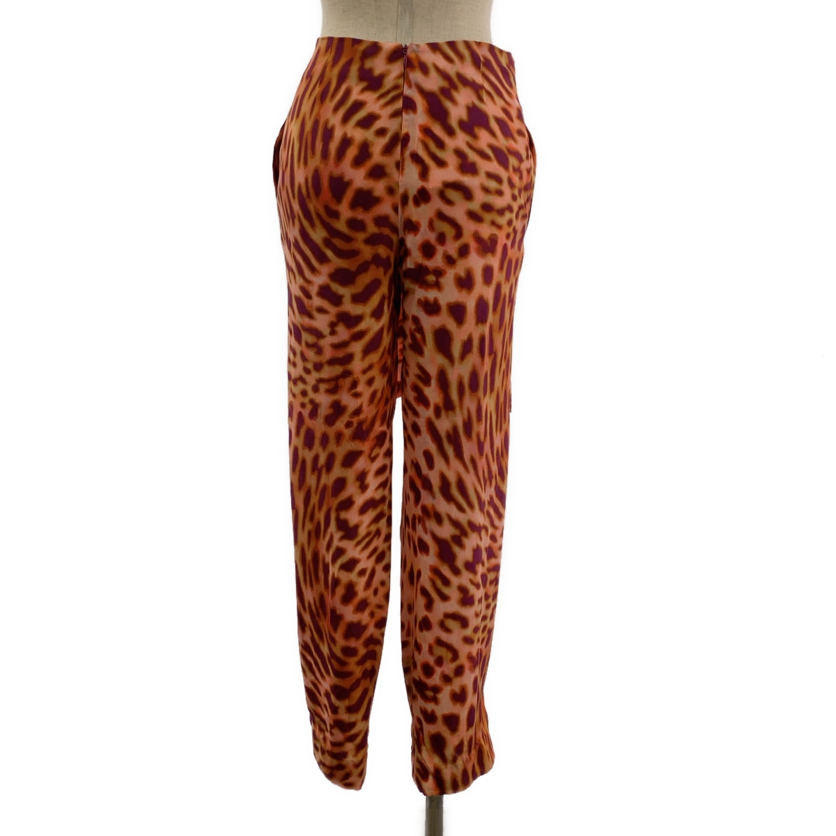 STELLA McCARTNEY / ステラマッカートニー silk 100% / シルク 総柄 バックジップ パンツ