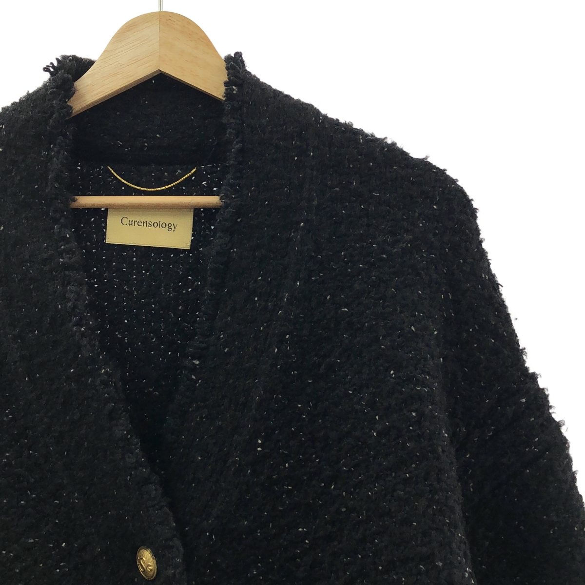 Curensology / カレンソロジー ツイーディ ヤーン カーディガン