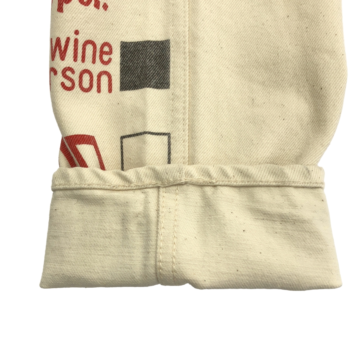 WESTOVERALLS / ウエストオーバーオールズ ロゴ プリント ホワイトデニム パンツ