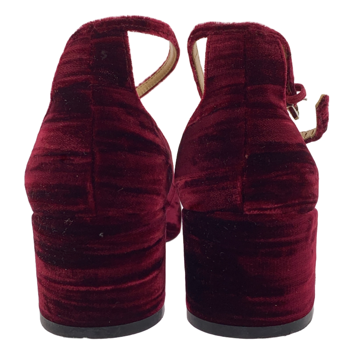 sergio rossi / セルジオロッシ アンクルストラップ ベロア ヒール パンプス