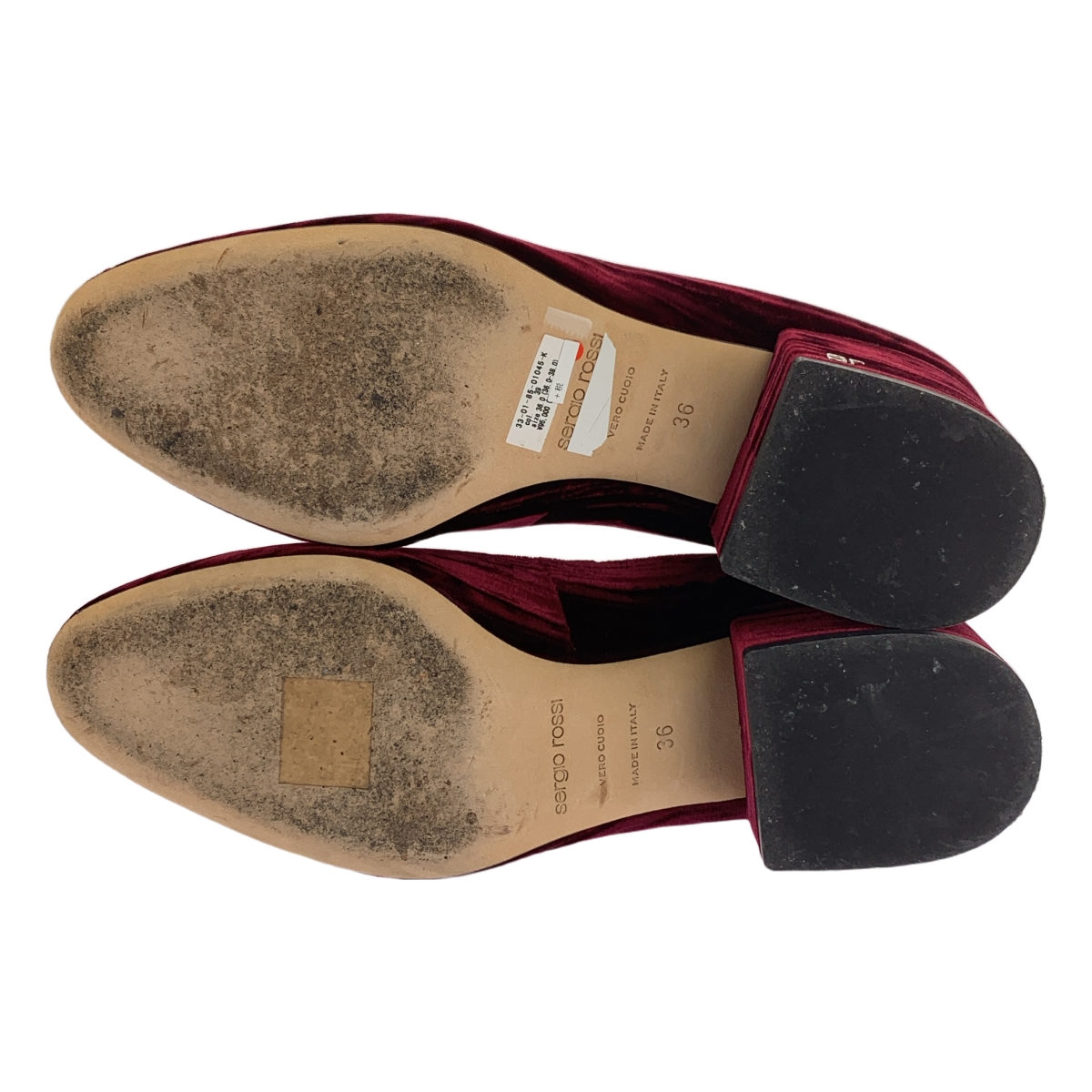 sergio rossi / セルジオロッシ アンクルストラップ ベロア ヒール パンプス