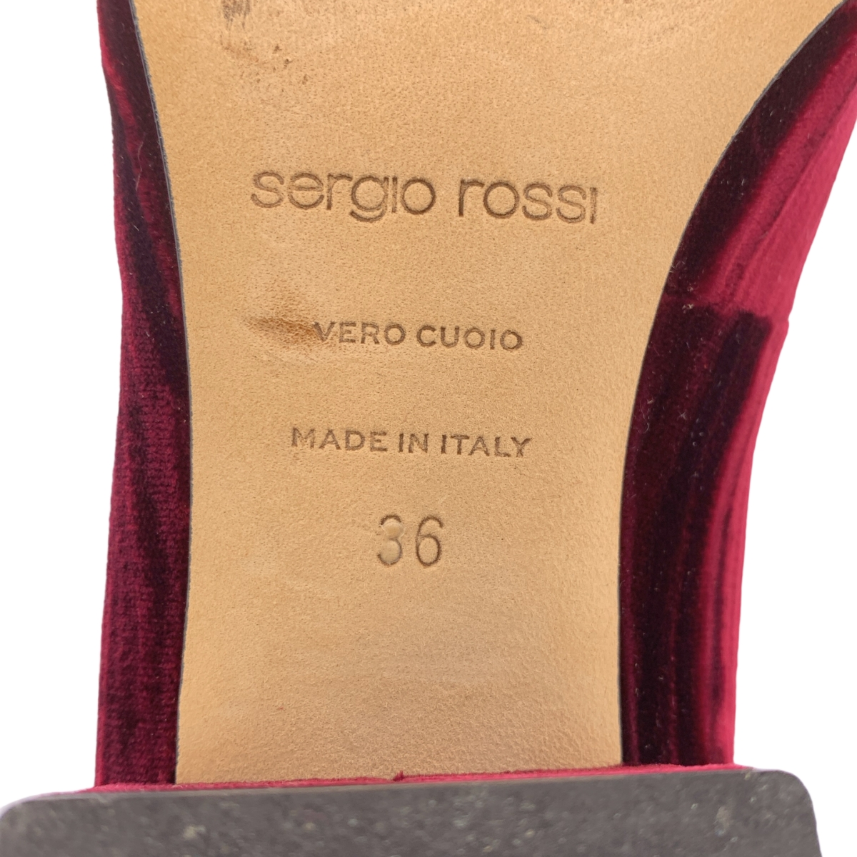 sergio rossi / セルジオロッシ アンクルストラップ ベロア ヒール パンプス