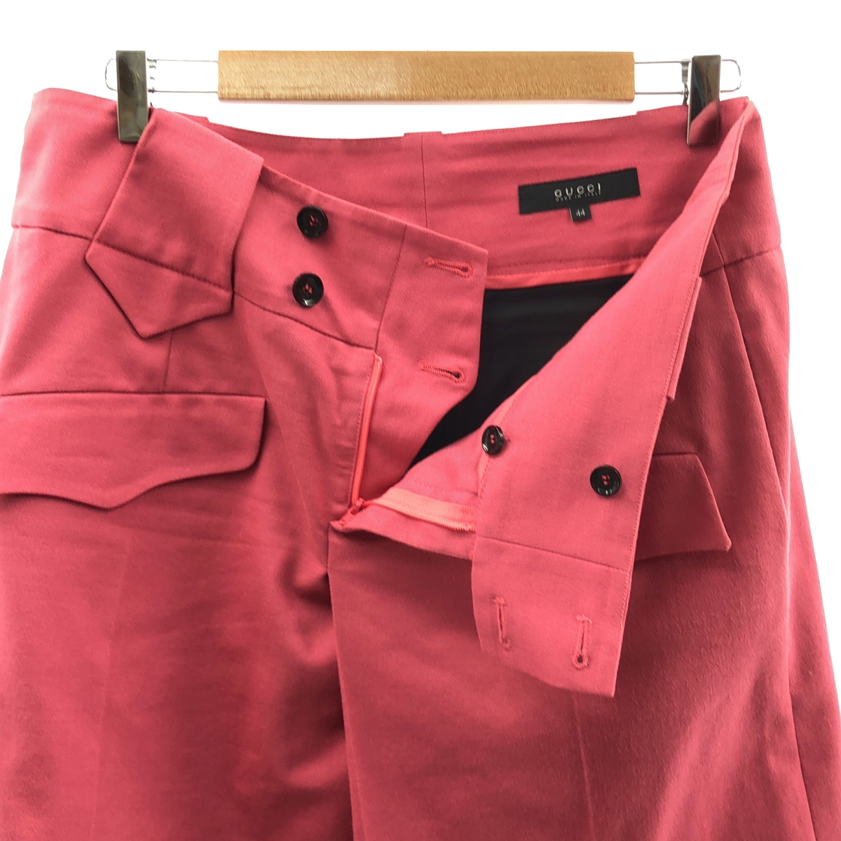 GUCCI / グッチ ロゴボタン ダブルポケット スカート / 総裏地