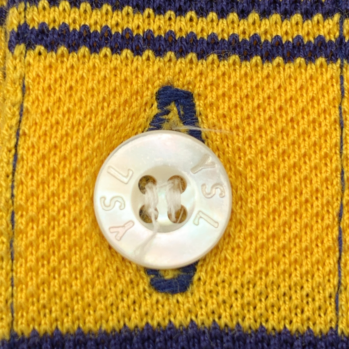 YVES SAINT LAURENT / イヴサンローラン ボーダー ロゴボタン ポロシャツ