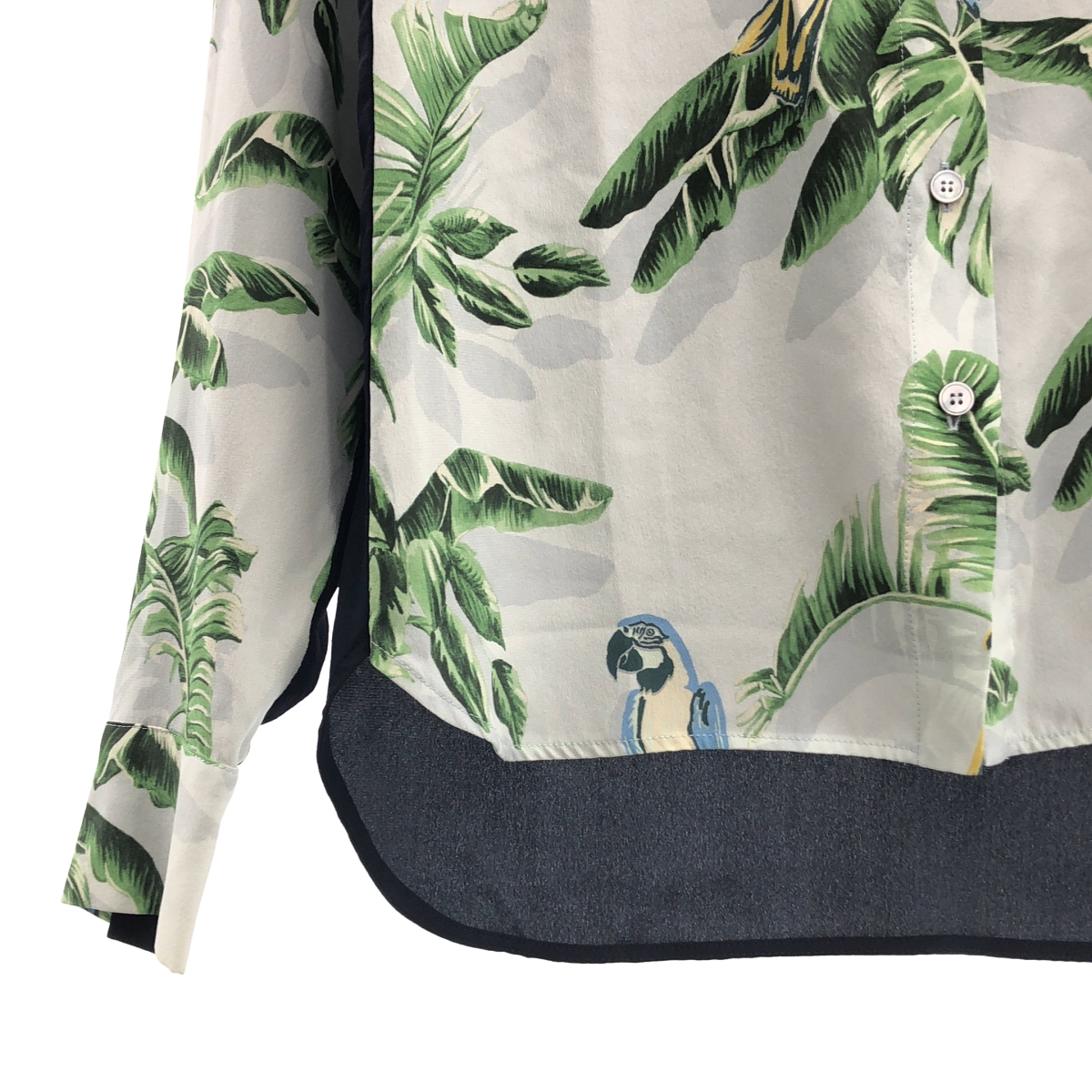 STELLA McCARTNEY / ステラマッカートニー シルク ボタニカル バードプリント スイッチングシャツ