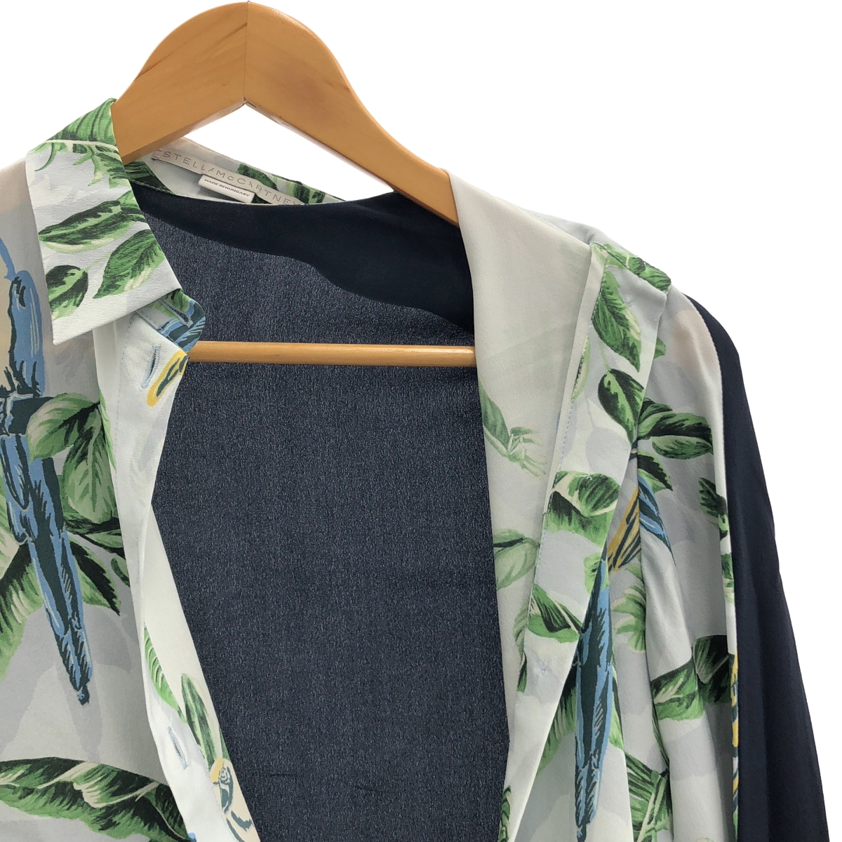 STELLA McCARTNEY / ステラマッカートニー シルク ボタニカル バードプリント スイッチングシャツ