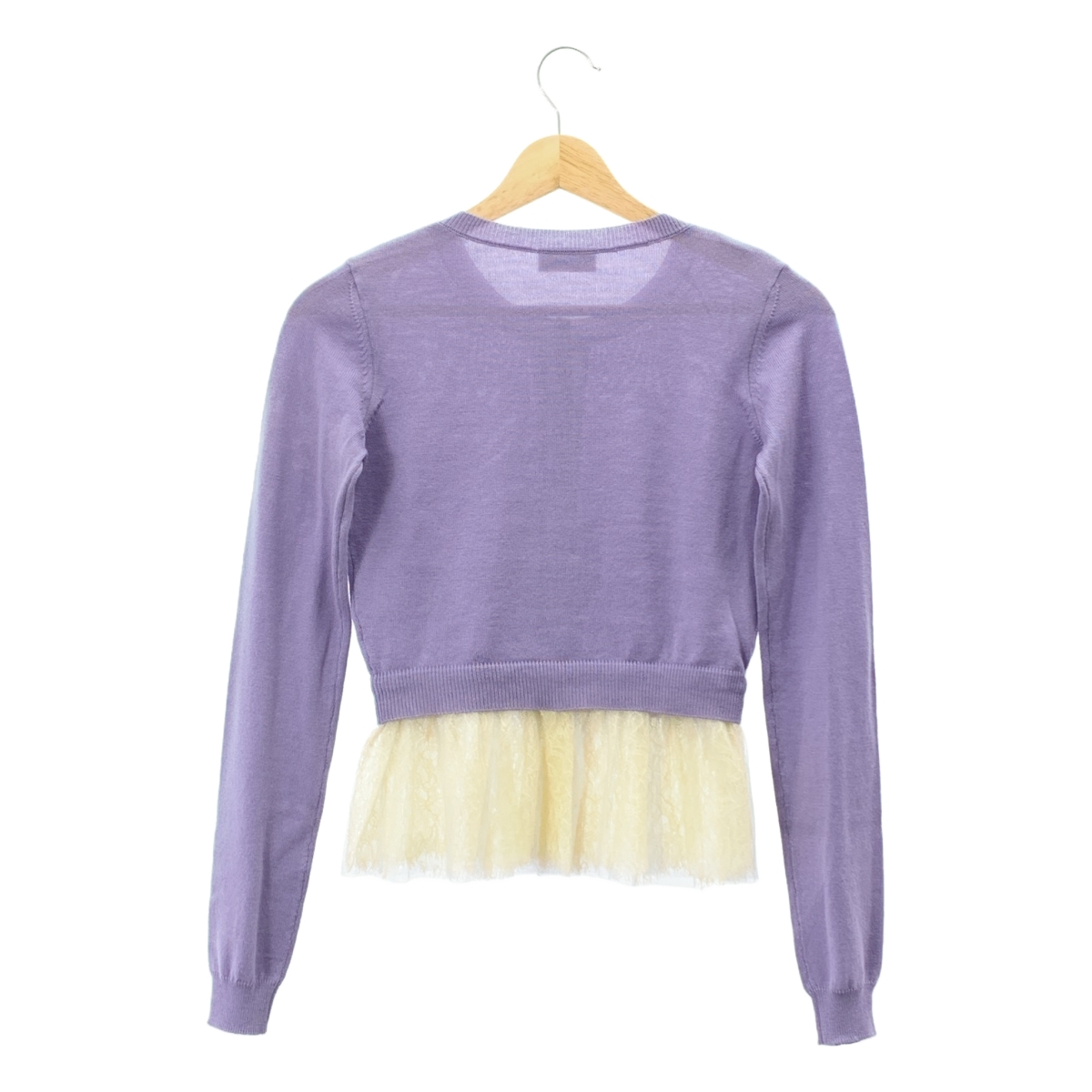 RED VALENTINO / レッドヴァレンティノ ウール レイヤード チュール ドッキング カーディガン