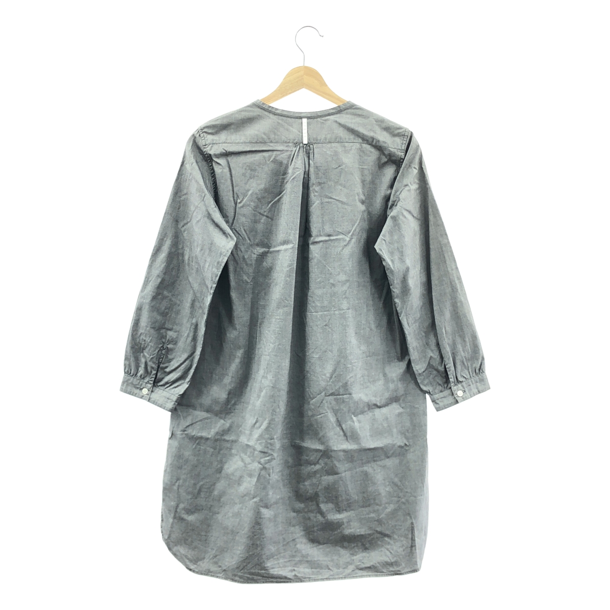 MARGARET HOWELL / マーガレットハウエル ギャザー スリット シャツ ワンピース