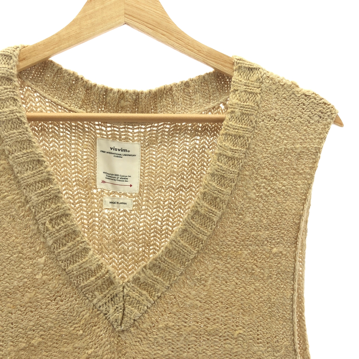 visvim / ビズビム TUSSAR SILK V-NECK VEST / シルク リネン ロングニット ベスト