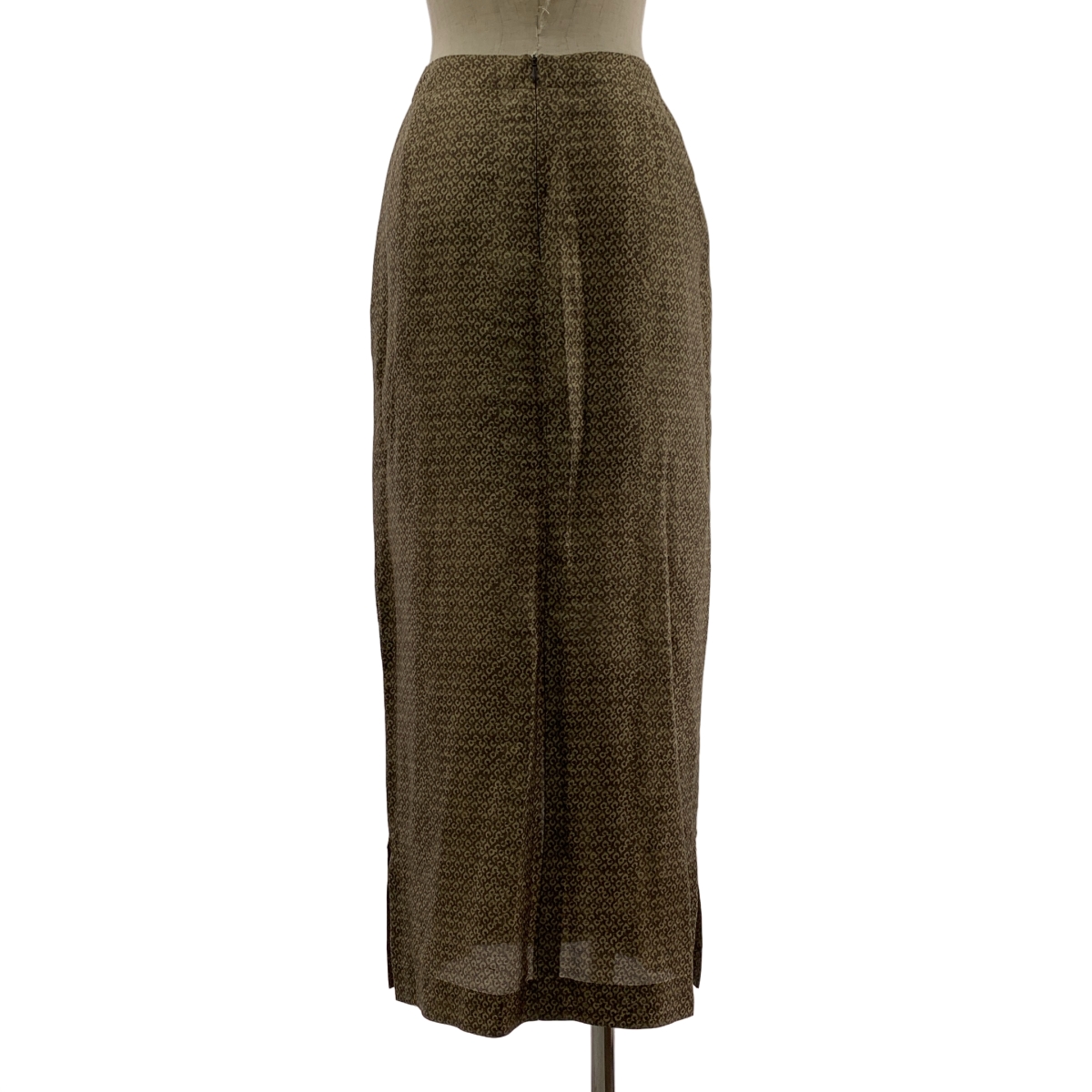 DRIES VAN NOTEN / ドリスヴァンノッテン silk 100％ / シルク 総柄 フロントボタン スカート