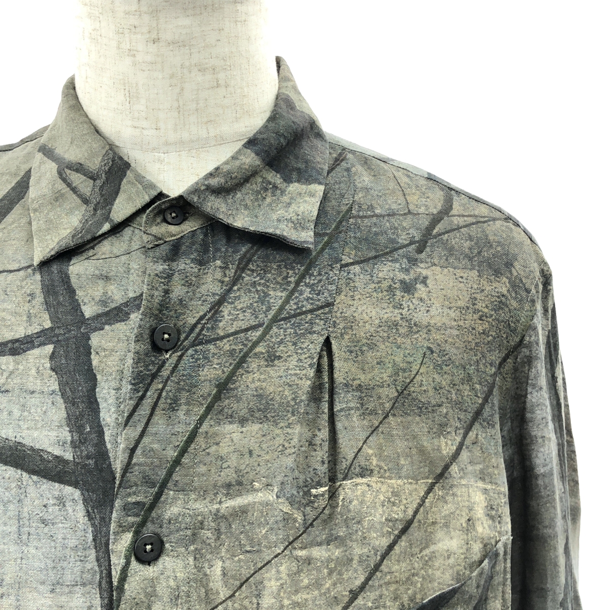 ziggy chen / ジギーチェン Digital Print Asymmetric Shirt / 総柄 オーバー シャツ