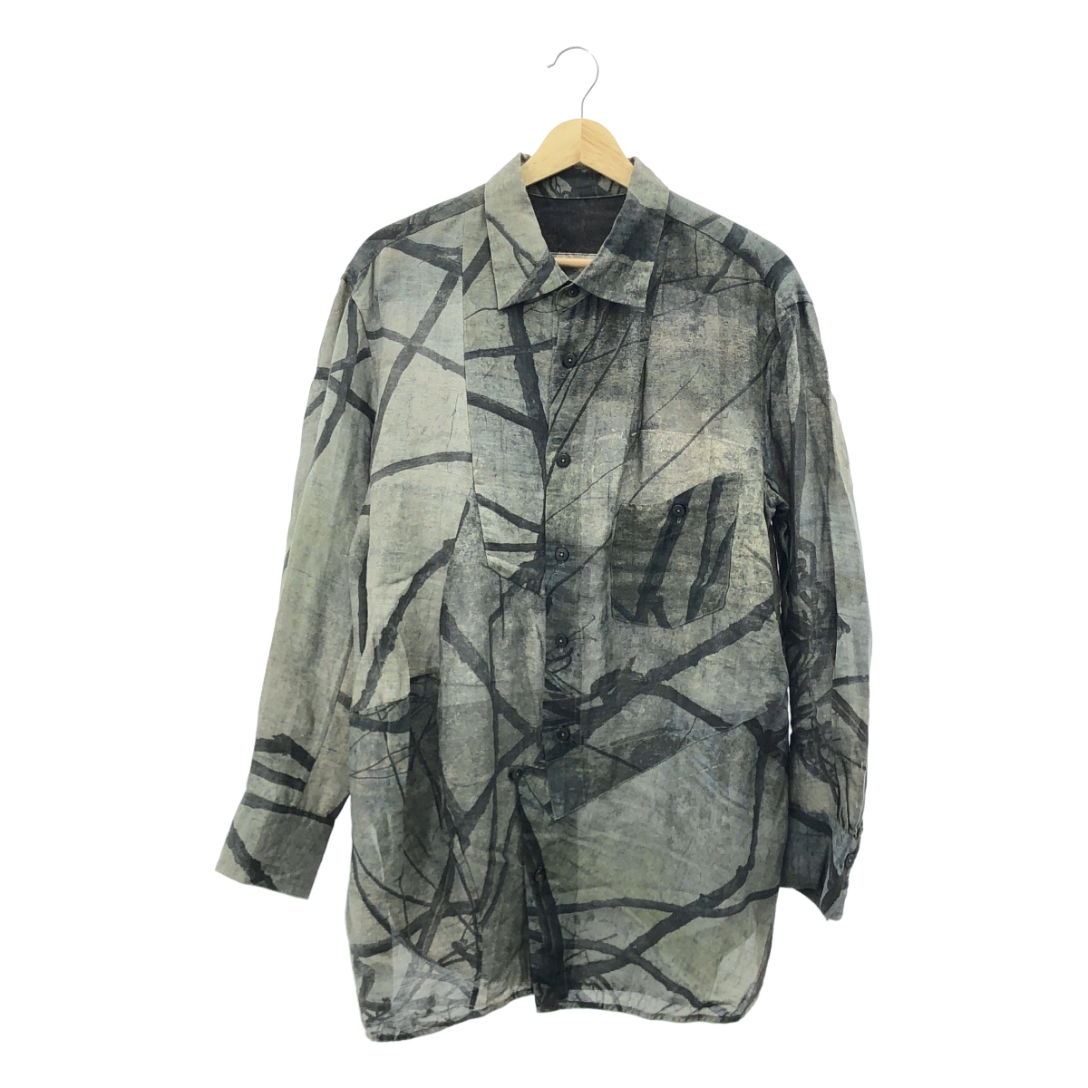 ziggy chen / ジギーチェン Digital Print Asymmetric Shirt / 総柄 オーバー シャツ