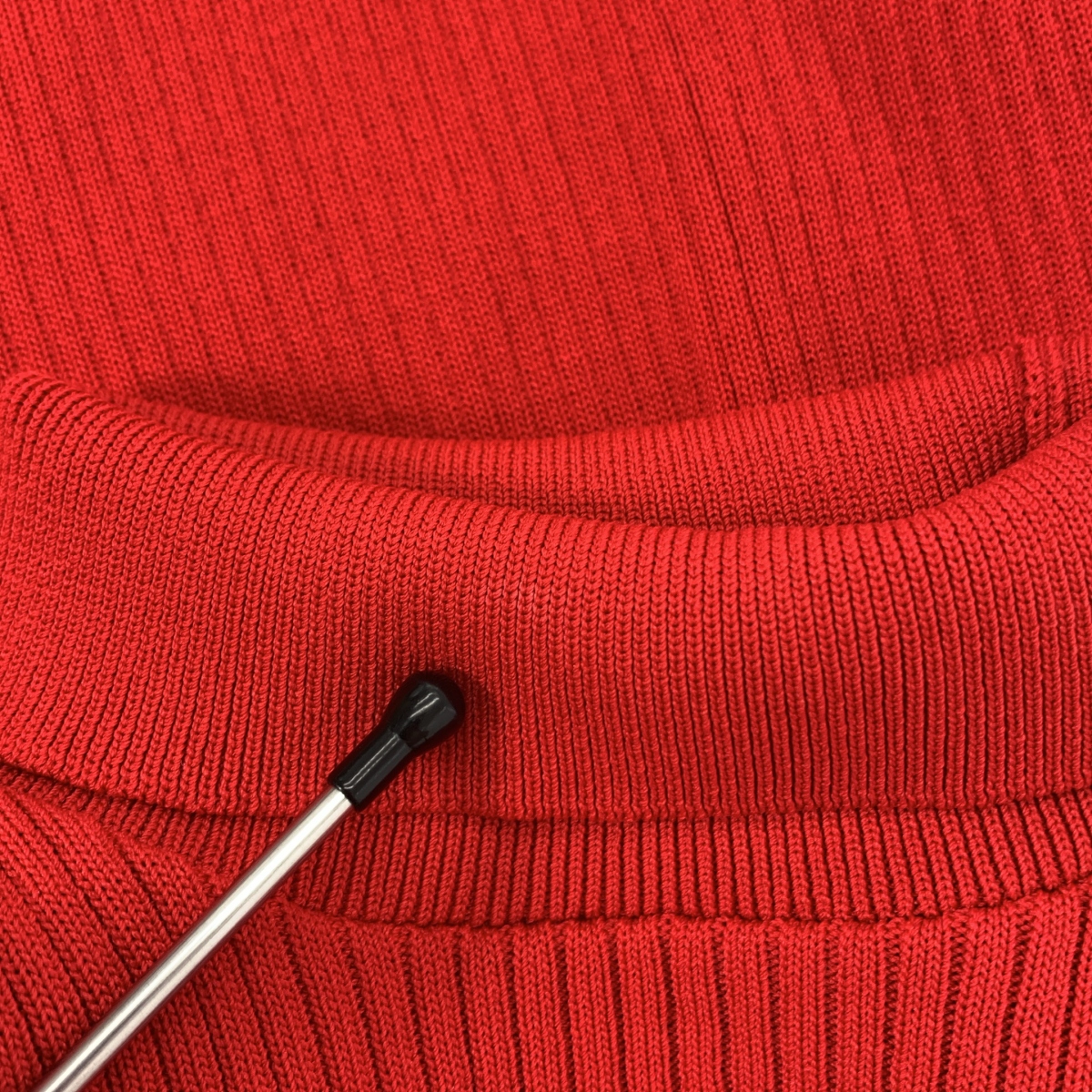 MSGM / エムエスジーエム ハートホール ハイネック パフスリーブ リブニット