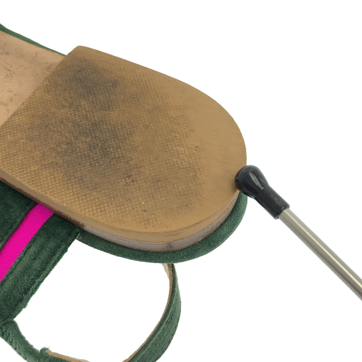 NEBULONI E / ネブローニ スエード レザー バイカラー ストラップ ポインテッドトゥ フラットシューズ