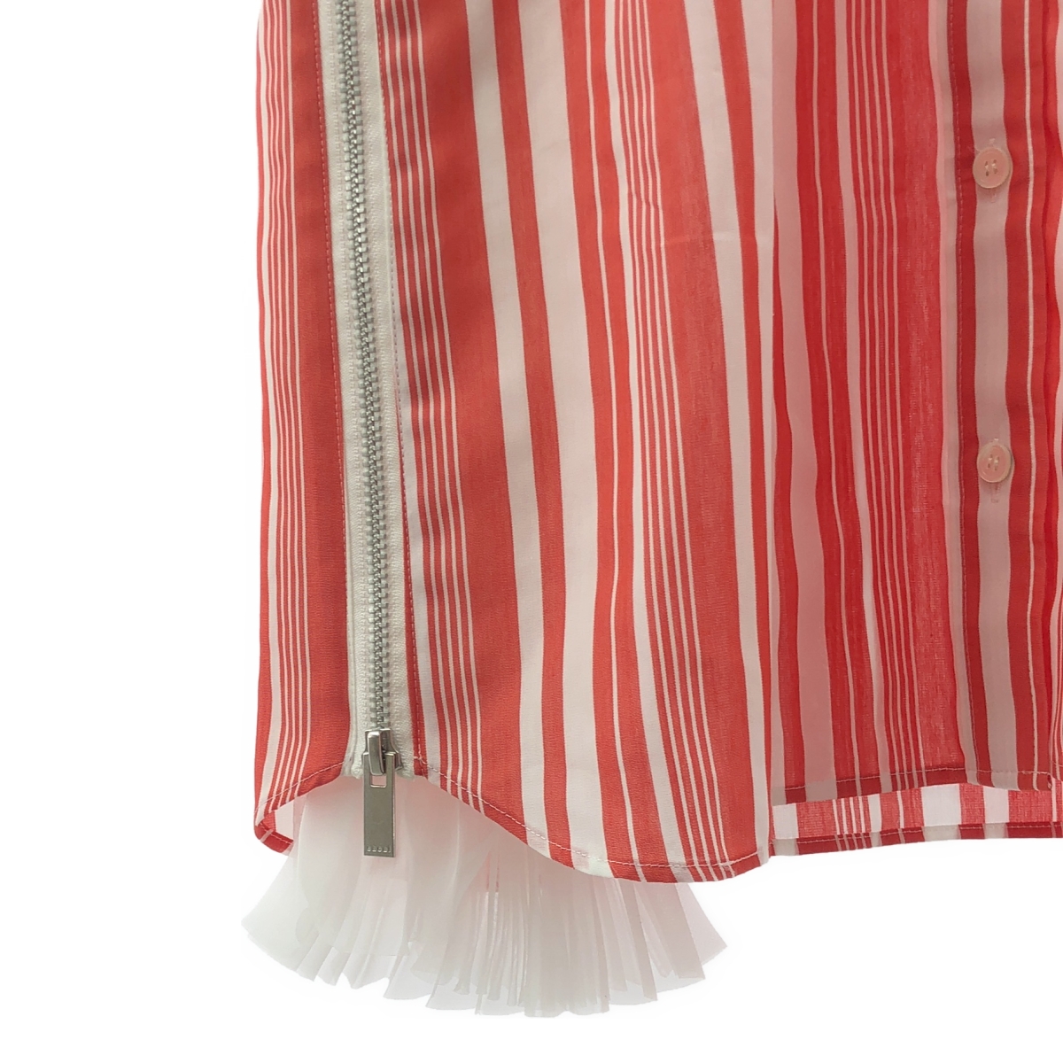 sacai / サカイ サイドジップ ストライプ シャツワンピース