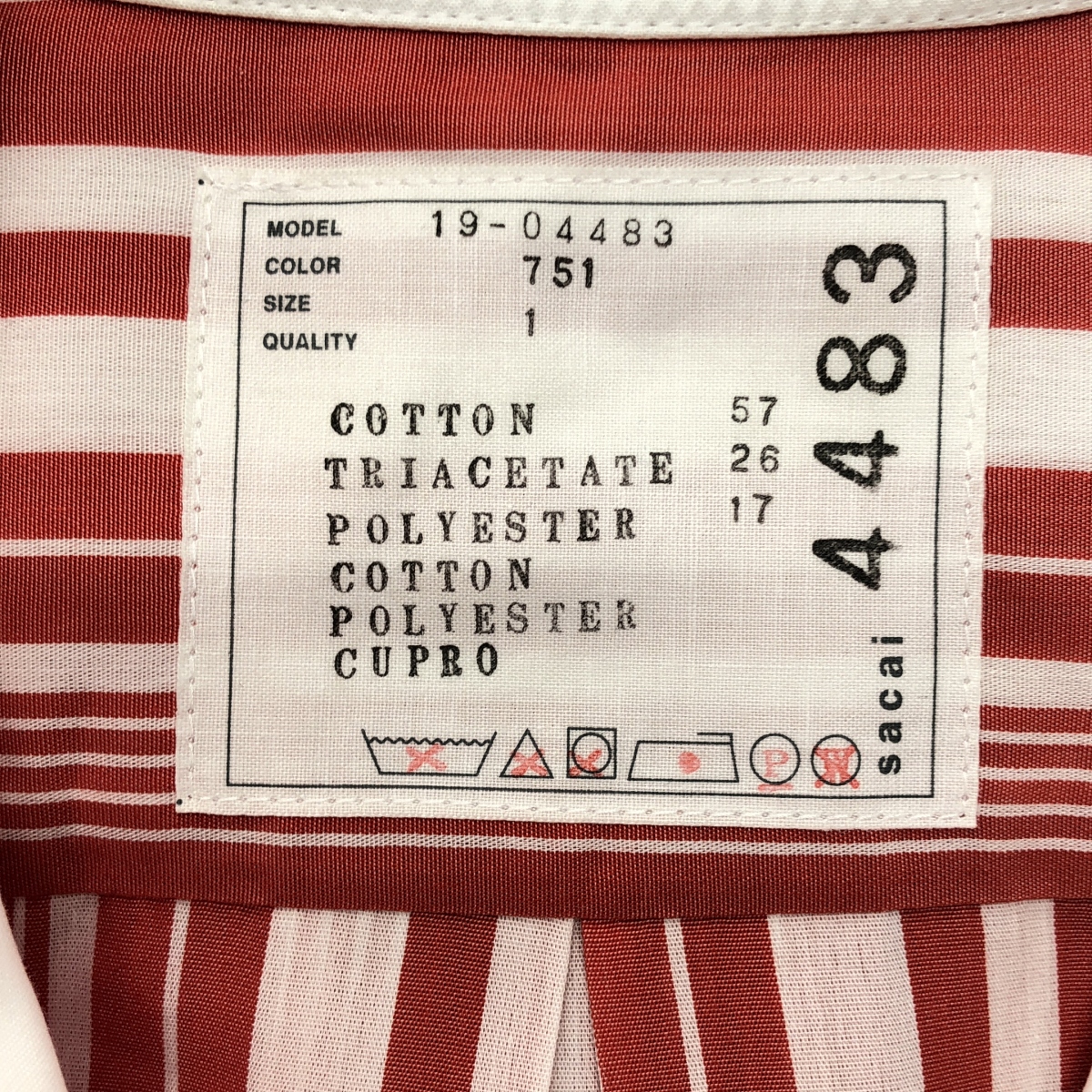 sacai / サカイ サイドジップ ストライプ シャツワンピース