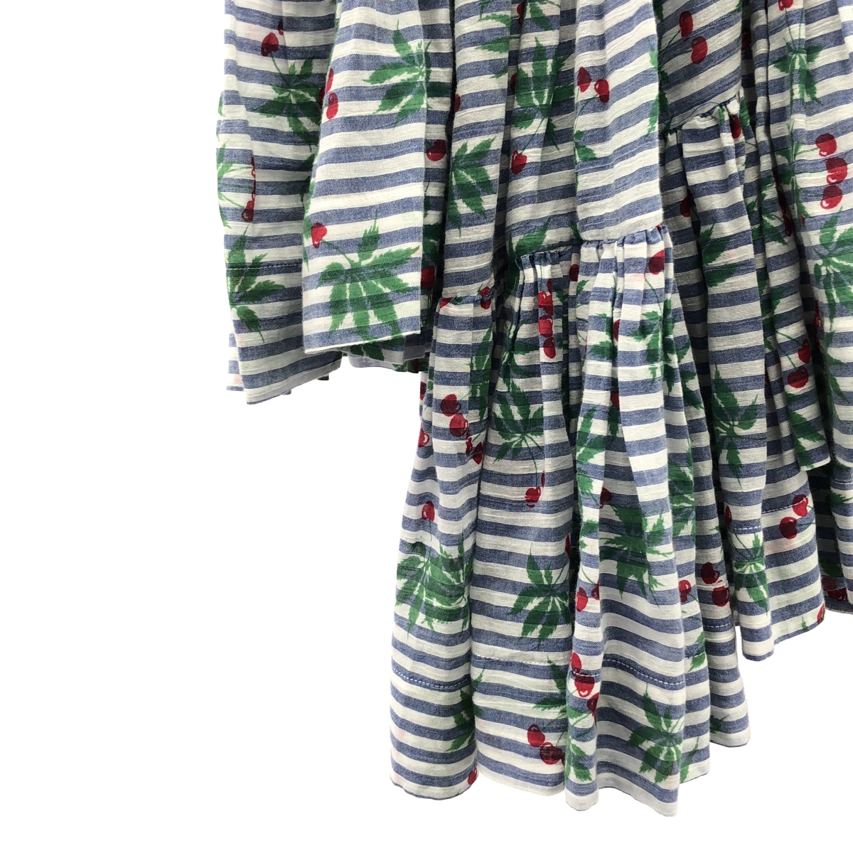 BERNHARD WILLHELM / ベルンハルトウイルヘルム 総柄 アシンメトリー ギャザー ボリューム ワンピース