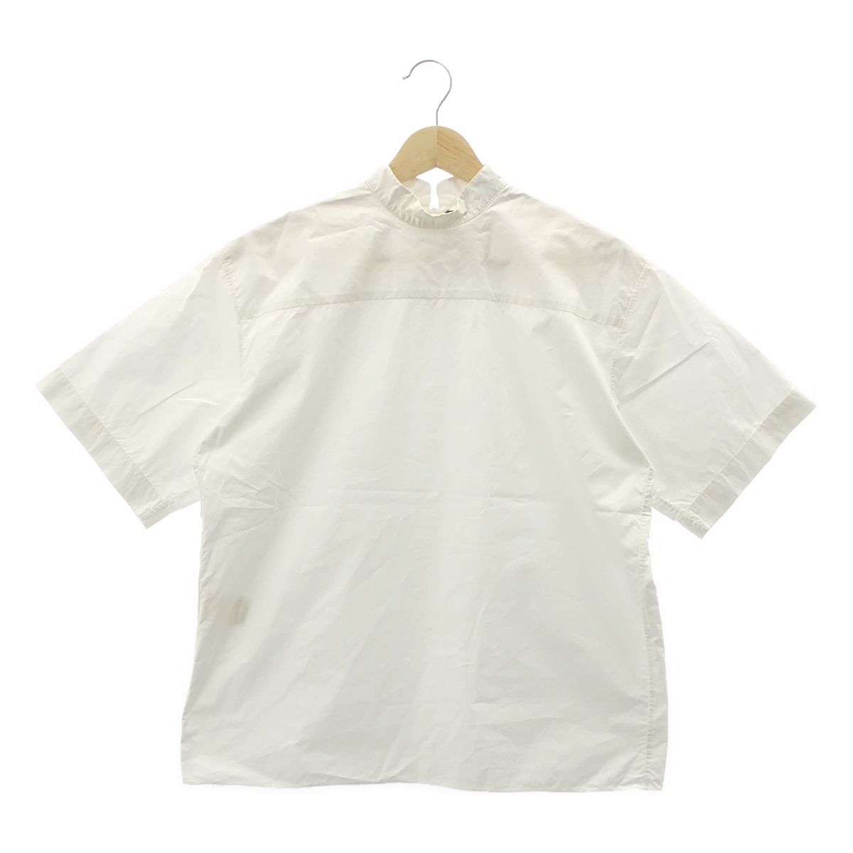 ノーカラー ストライプ コットン シャツ | ブランド古着の買取