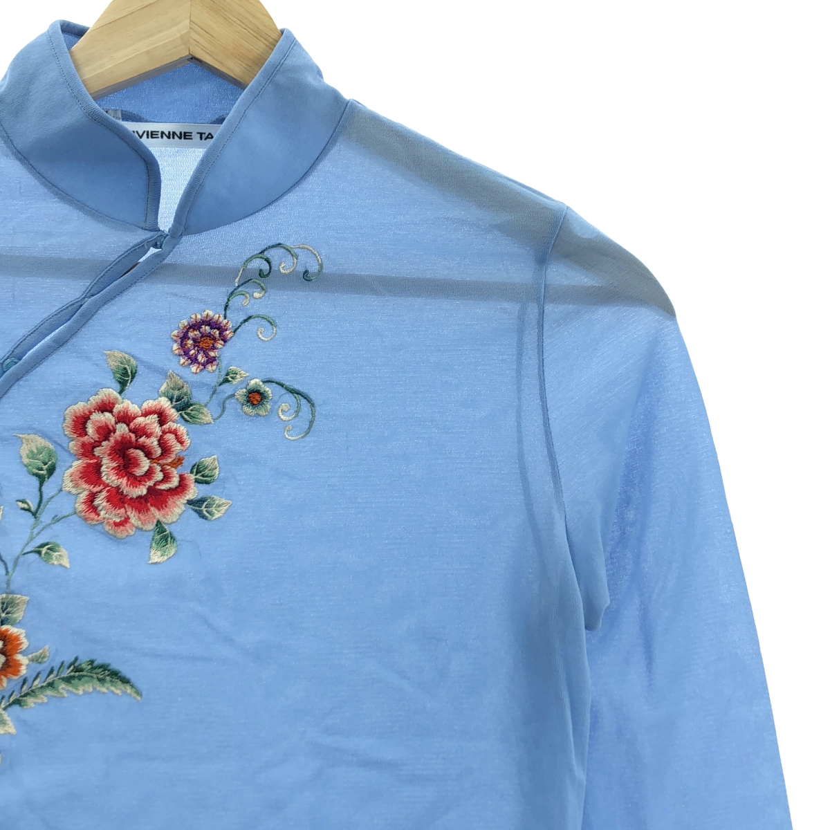 VIVIENNE TAM / ヴィヴィアンタム フラワー エンブロイダリー ハイネック チャイナ ブラウス