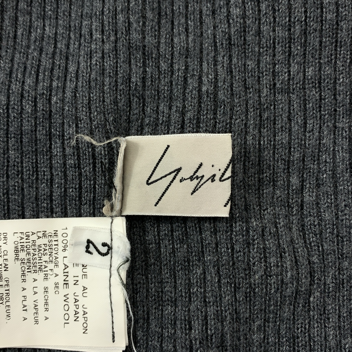 Yohji Yamamoto FEMME / ヨウジヤマモトファム バイカラー タートルネック リブニット