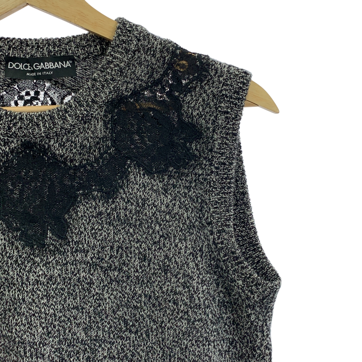 DOLCE&GABBANA / ドルチェ&ガッバーナドルガバ カシミヤ コットン レース ニットベスト