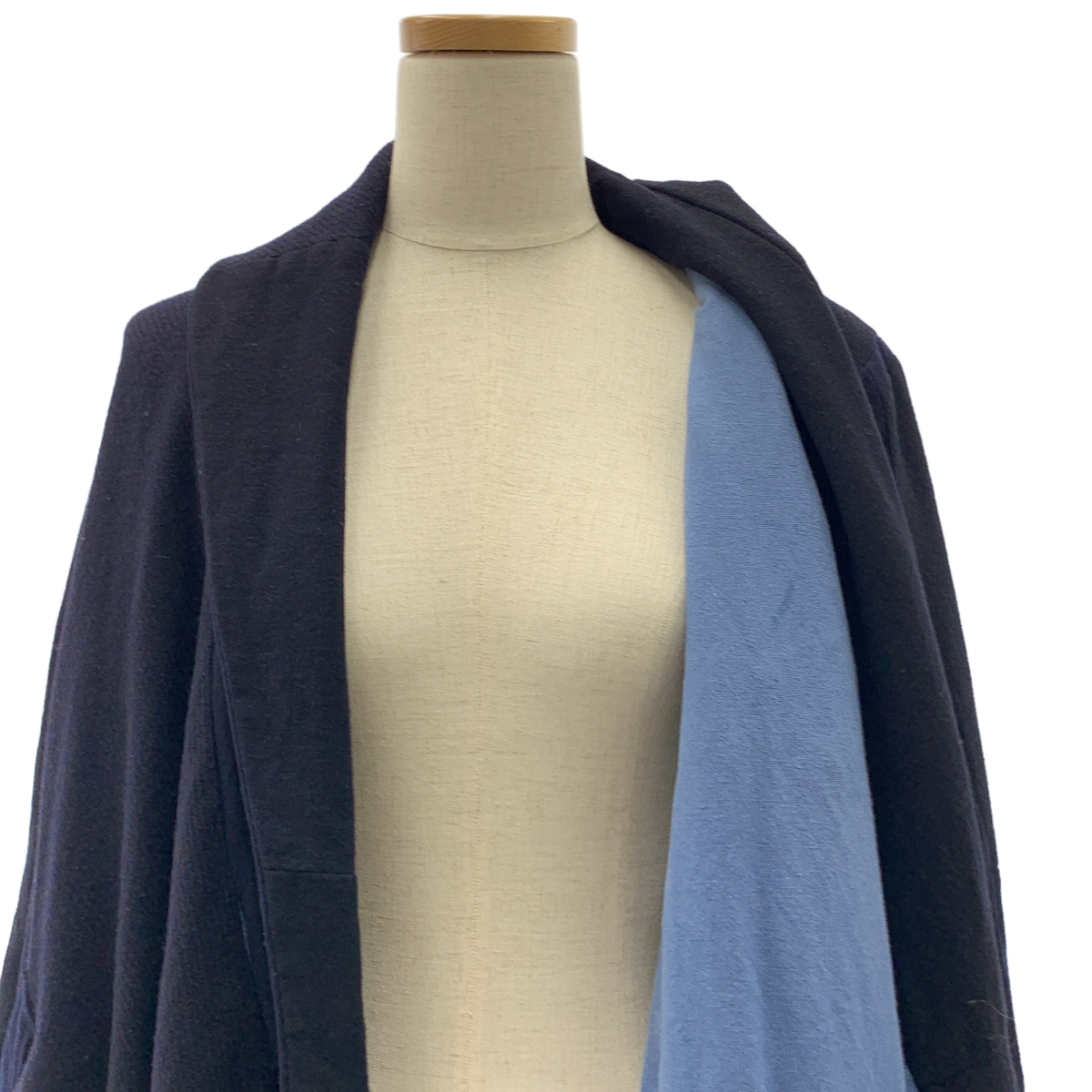 RICORRROBE / リコローブ ウール パッチワーク ショールカラー オーバー コート / 総裏地