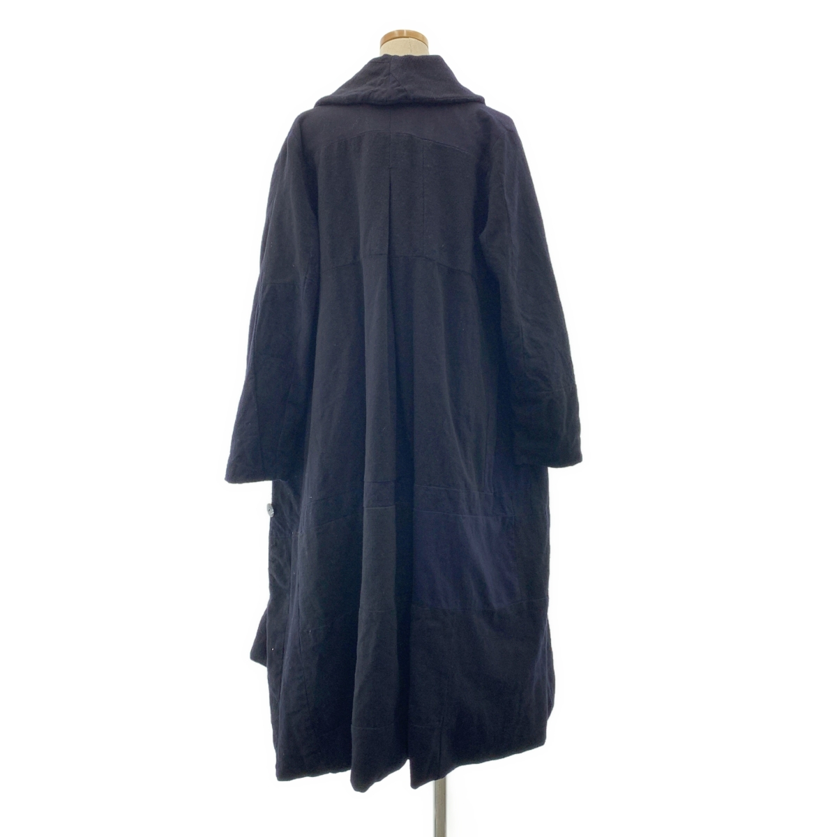 RICORRROBE / リコローブ ウール パッチワーク ショールカラー オーバー コート / 総裏地