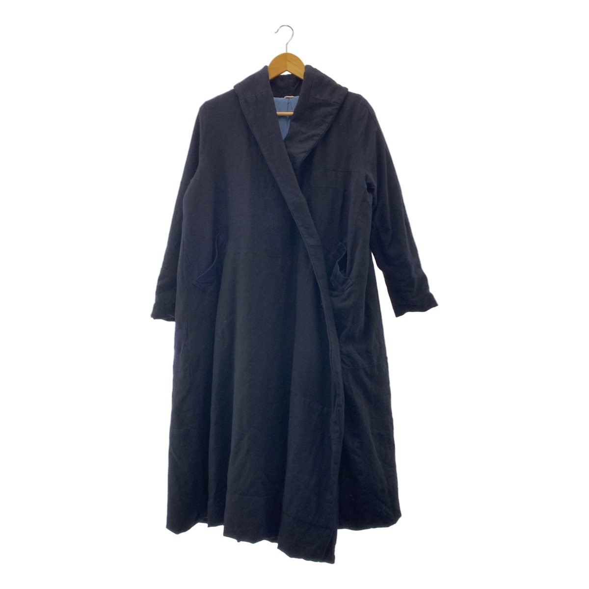 RICORRROBE / リコローブ ウール パッチワーク ショールカラー オーバー コート / 総裏地