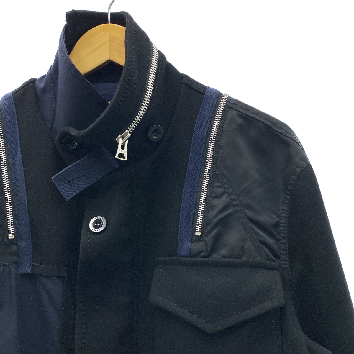 sacai / サカイ 異素材切替 ハイブリッド ミリタリージャケット