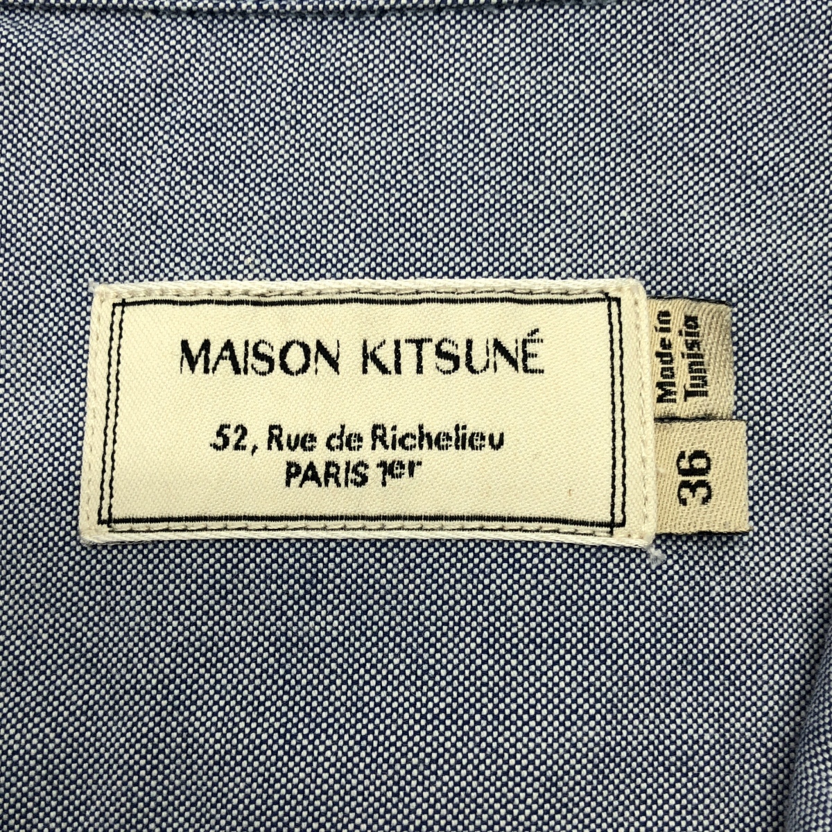 MAISON KITSUNE / メゾンキツネ コットン エンブロイダリー ロゴボタン シャツ ブラウス