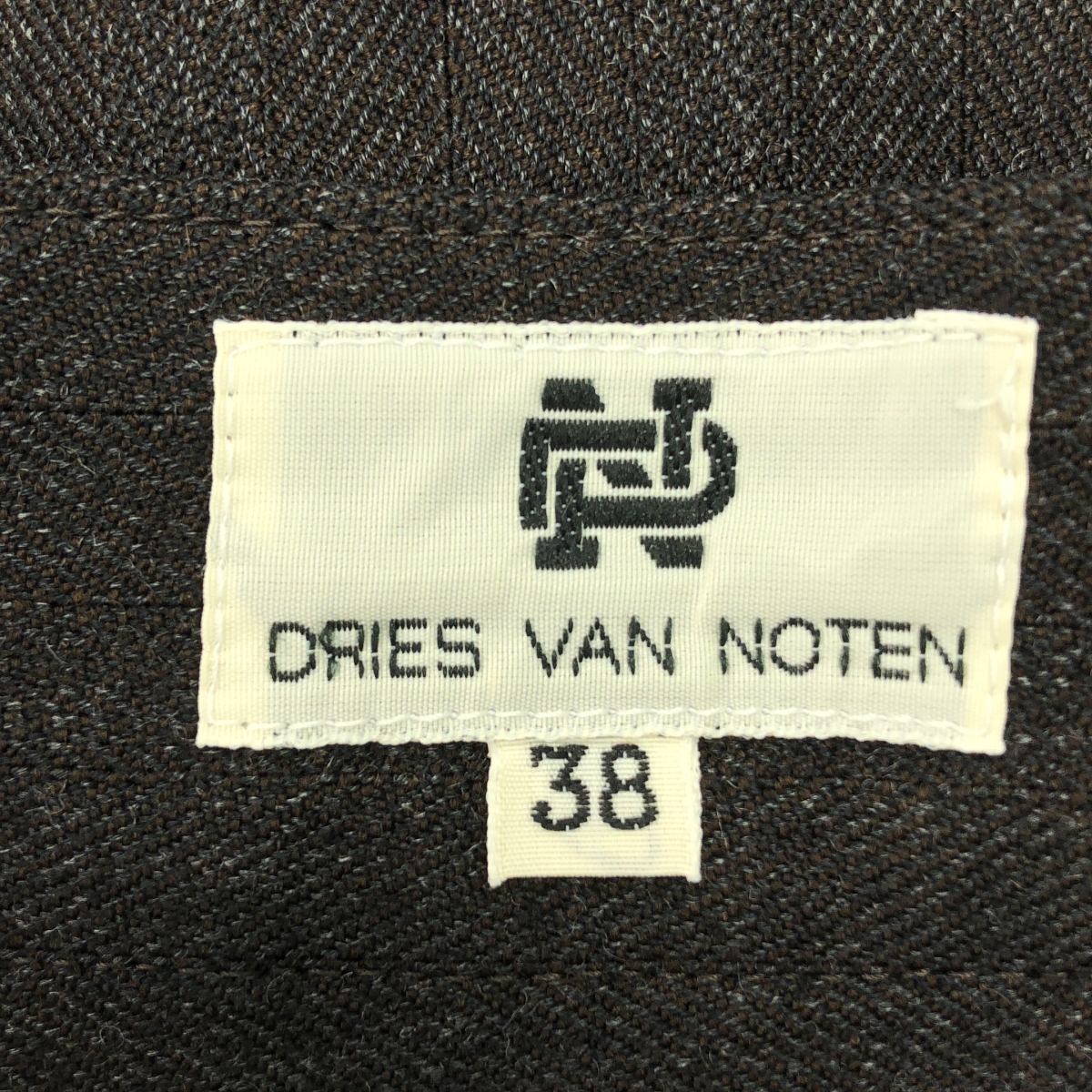DRIES VAN NOTEN / ドリスヴァンノッテン ウール ヘリンボーン 裾切替 ロングスカート