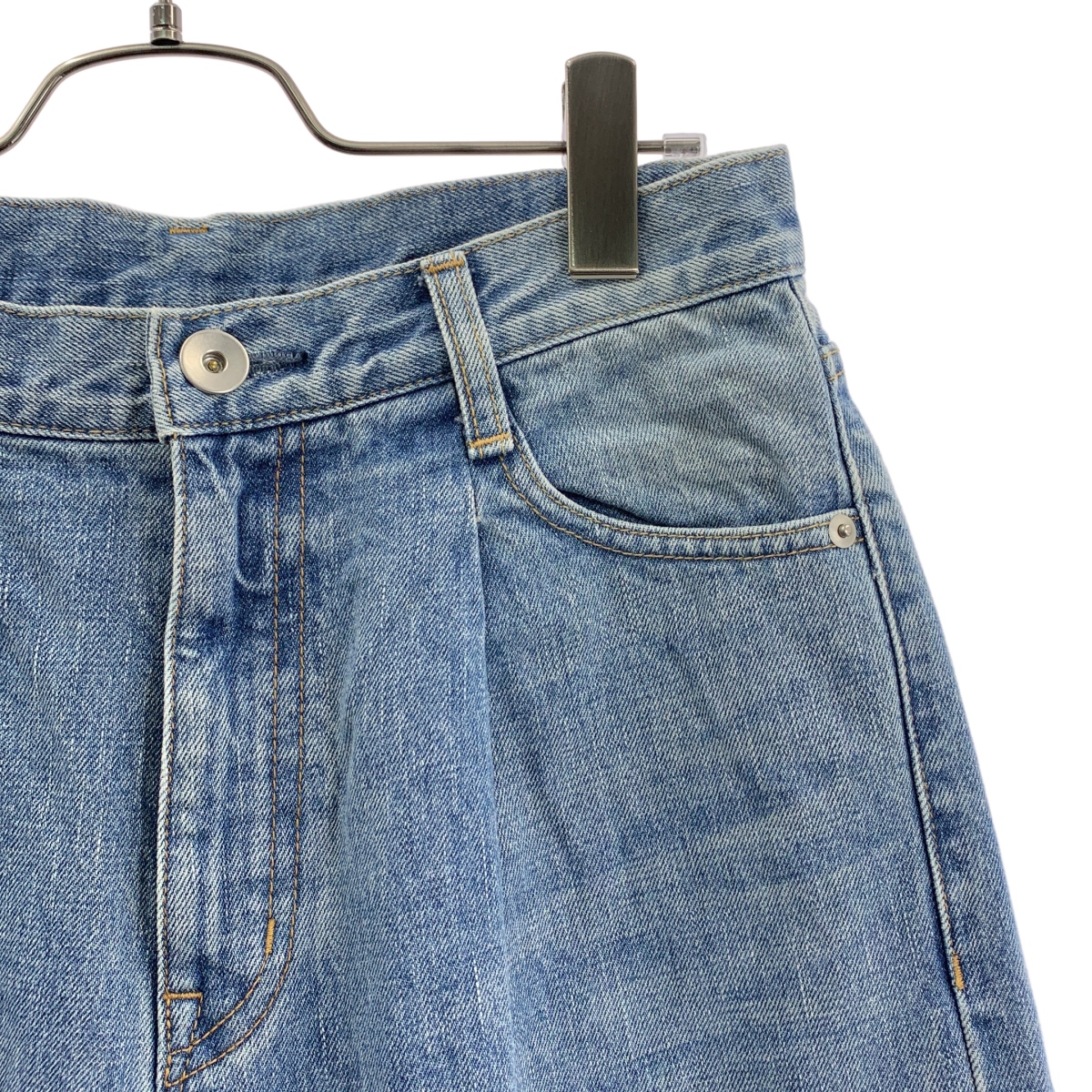 Deuxieme Classe / ドゥーズィエムクラス EVERYDAY I LIKE. / ロゴパッチ ホワイト タックバギーデニム パンツ