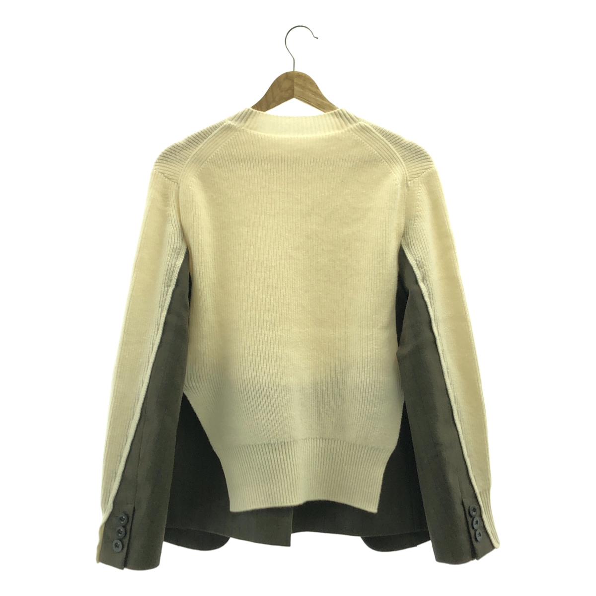 sacai / サカイ chalk stripe knit pullover / 異素材 ドッキング ニット プルオーバー