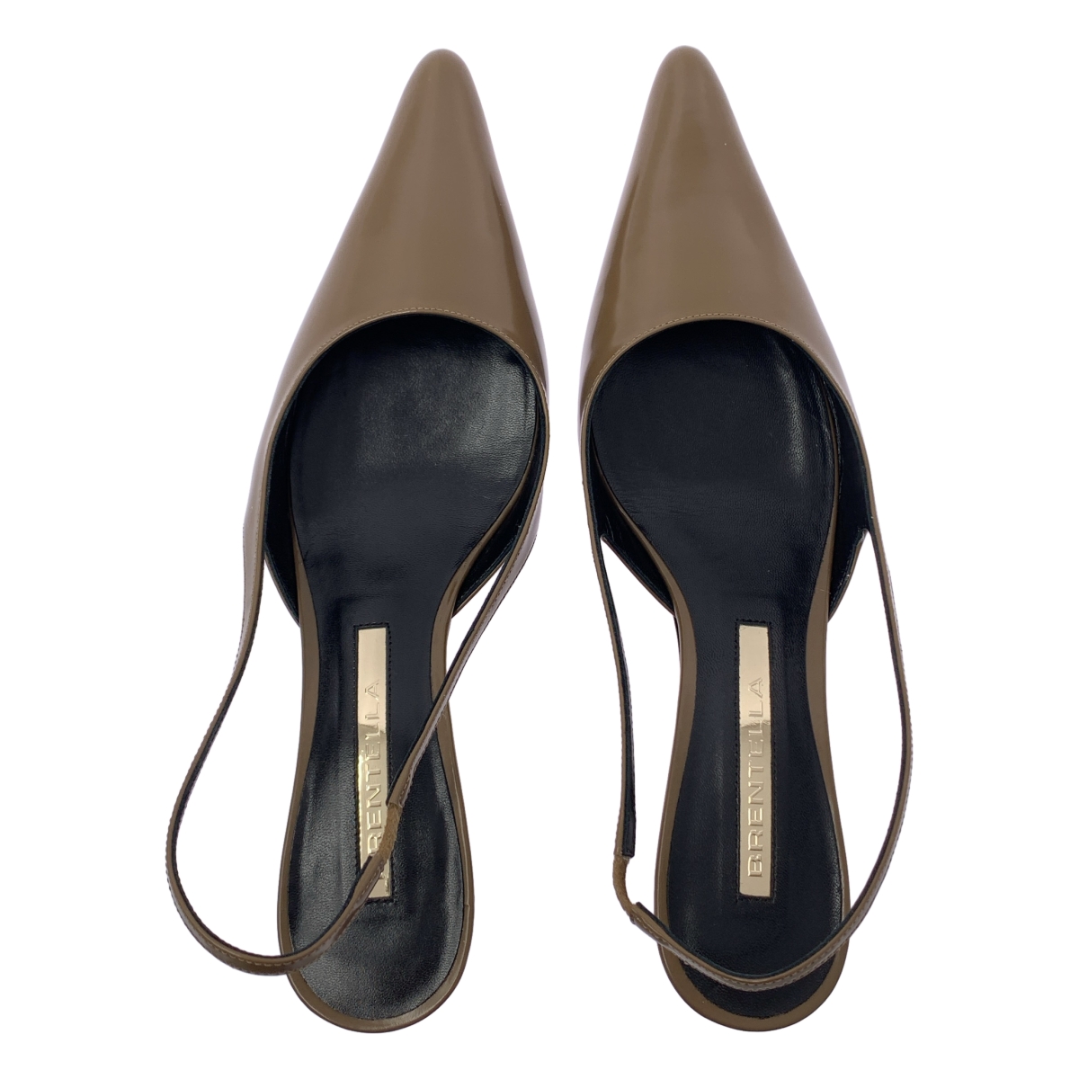 Deuxieme Classe / ドゥーズィエムクラス 【 BRENTELLA / ブレンテッラ 】AUDREY スリングバック レザー ポインテッドトゥ ストラップ ヒール パンプス