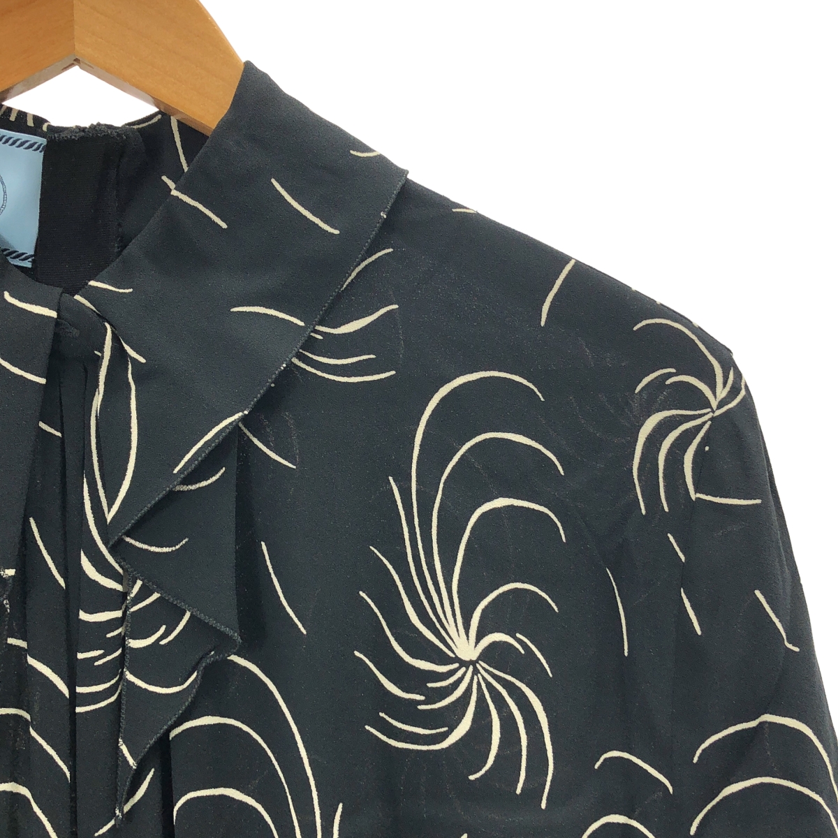 PRADA / プラダ 総柄プリント サブレ シャーリング ドレス ワンピース