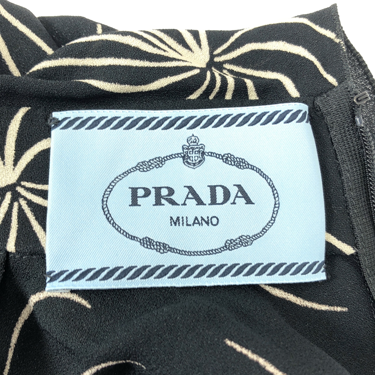 PRADA / プラダ 総柄プリント サブレ シャーリング ドレス ワンピース