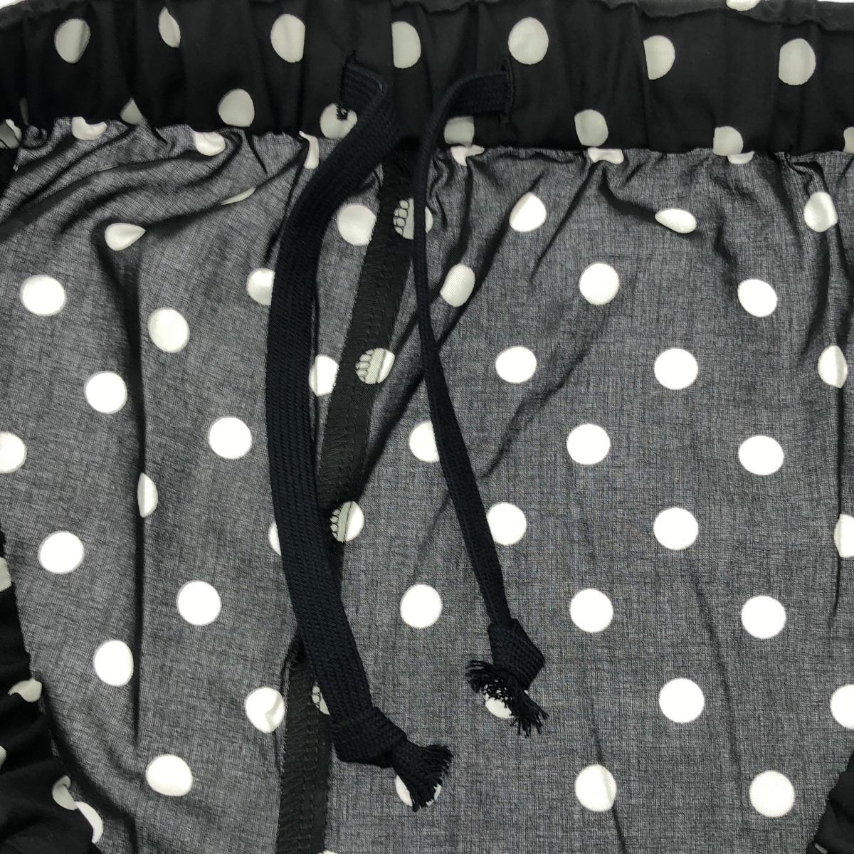 COMME des GARCONS / コムデギャルソン ポリエステル ドット 変形 ドローストリング ワイド パンツ