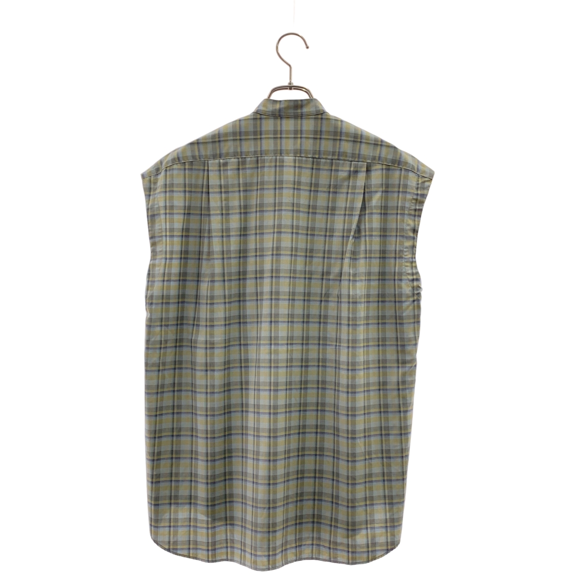 AURALEE / オーラリー SUPER LIGHT WOOL CHECK SLEEVELESS SHIRTS ノースリーブ チェック シャツ
