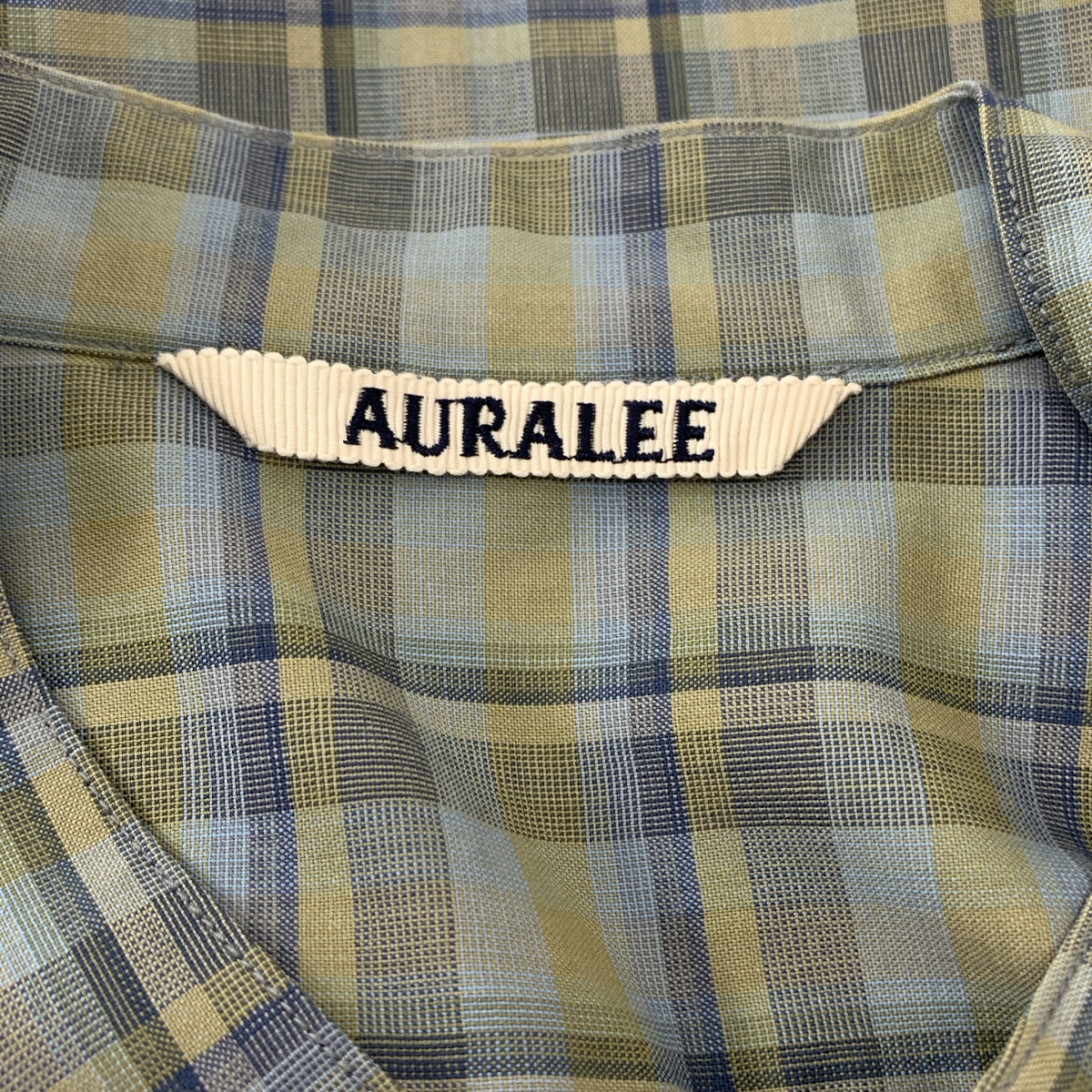 AURALEE / オーラリー SUPER LIGHT WOOL CHECK SLEEVELESS SHIRTS ノースリーブ チェック シャツ