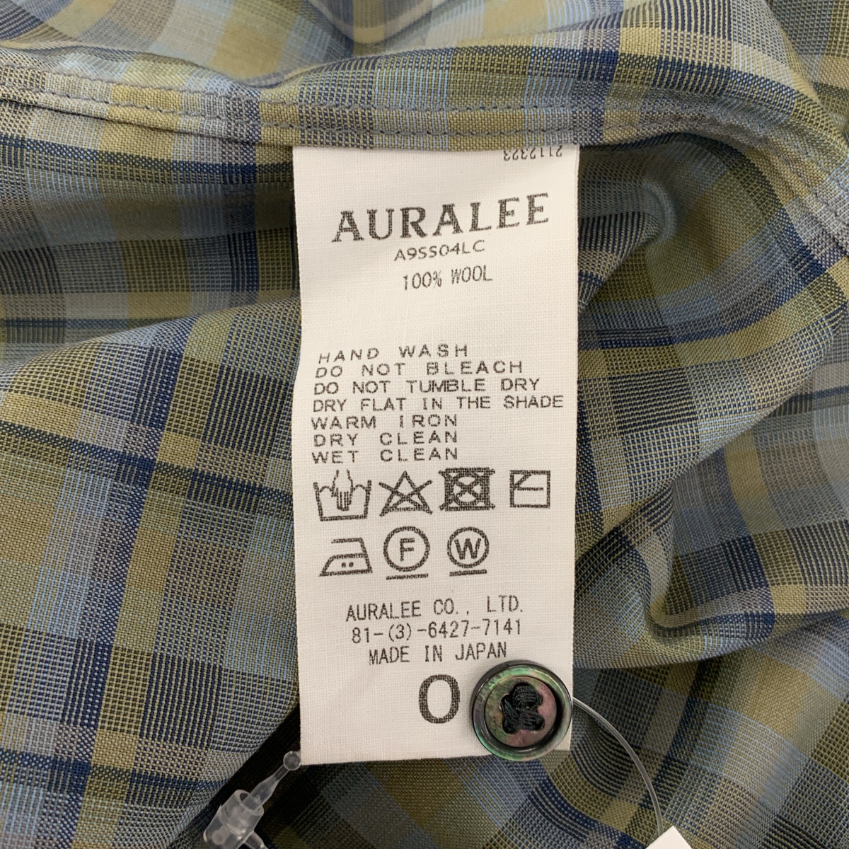 AURALEE / オーラリー SUPER LIGHT WOOL CHECK SLEEVELESS SHIRTS ノースリーブ チェック シャツ